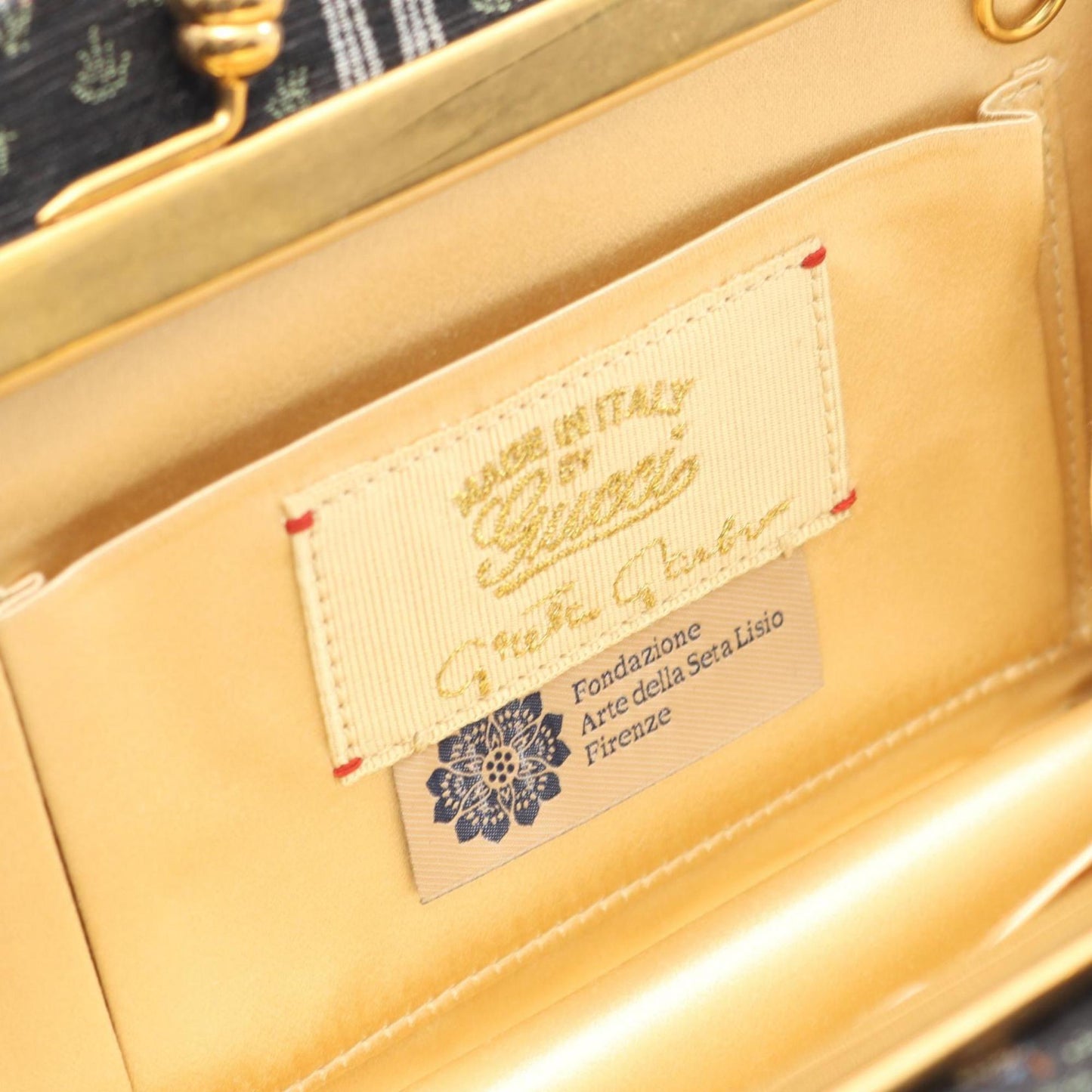 Gucci Black Multi-Color Canvas Clutch Bag