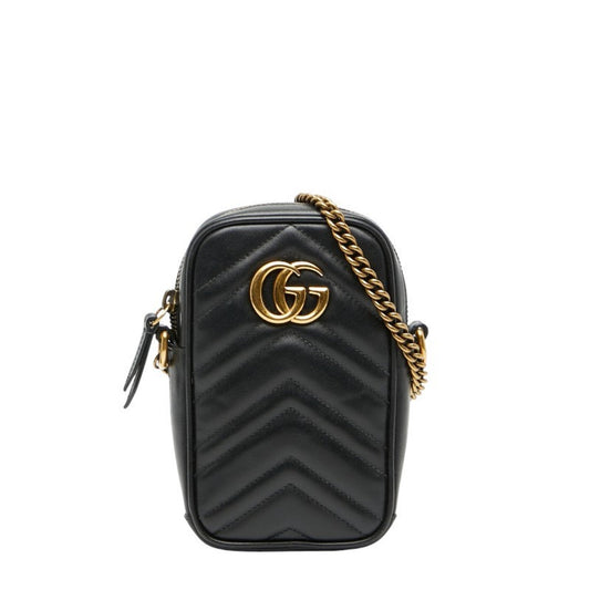 Gucci Gg Marmont Black Leather Shoulder Bag