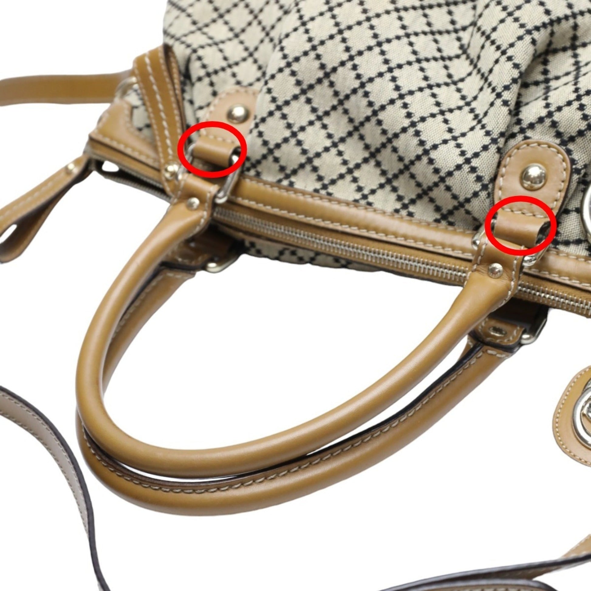 Gucci Beige Brown Canvas Shoulder Bag Tote Bag
