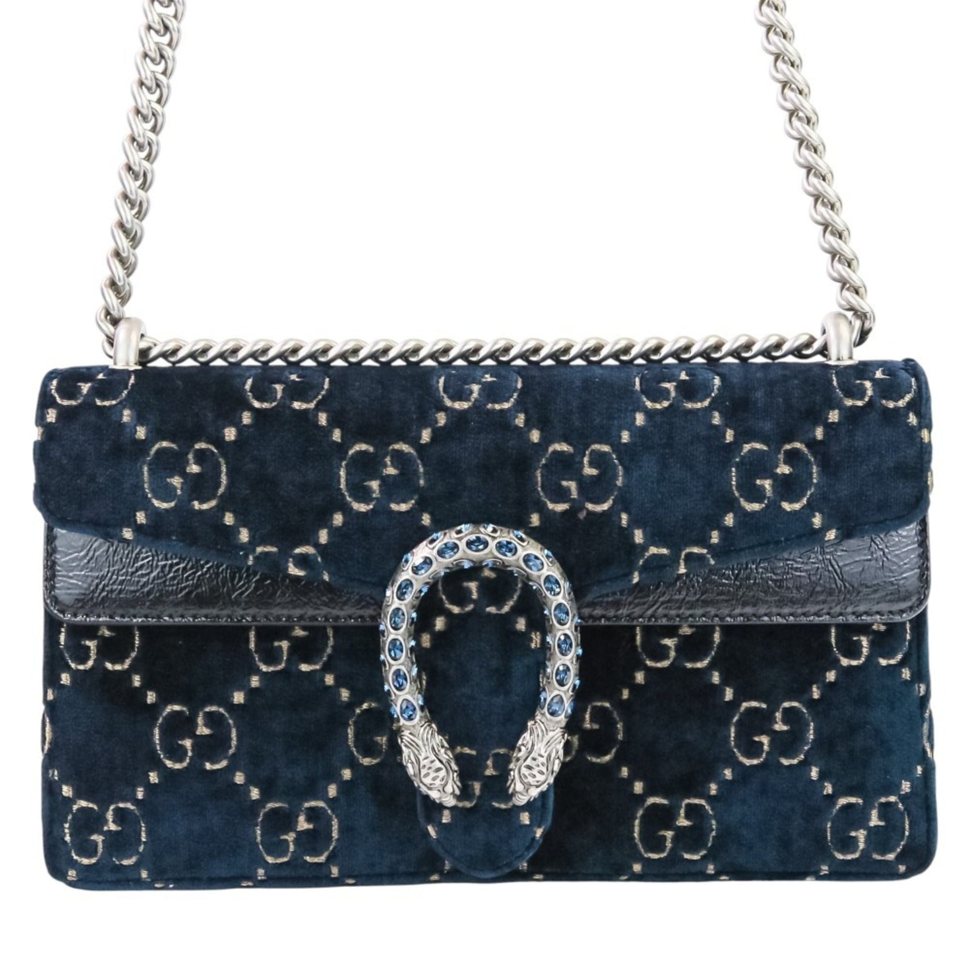 Gucci Navy Velvet Shoulder Bag