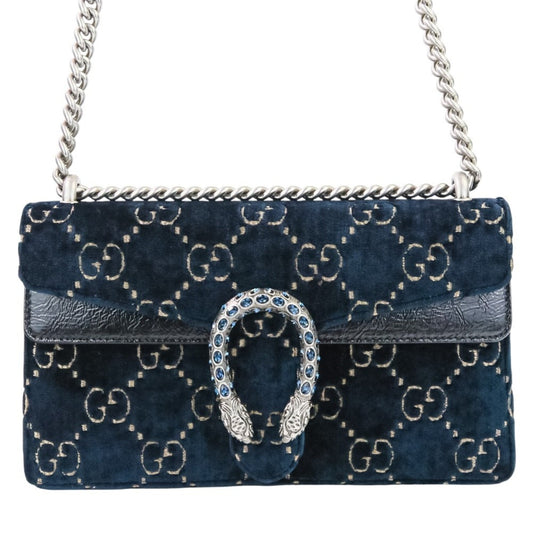 Gucci Navy Velvet Shoulder Bag