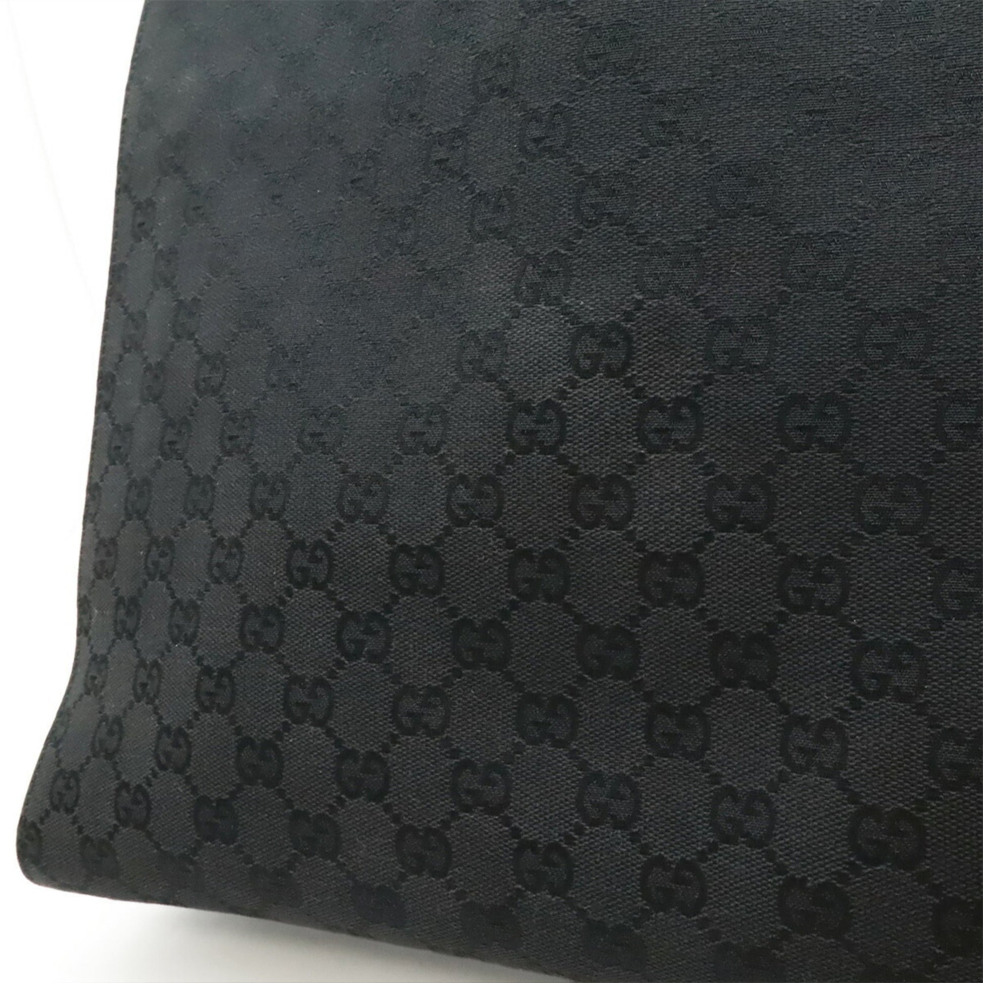 Gucci Black Canvas Leather Shoulder Bag Tote Bag