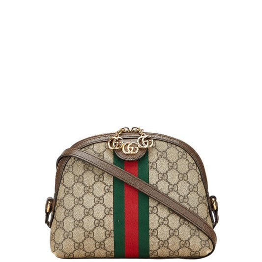Gucci Ophidia Beige Brown Pvc Leather Shoulder Bag