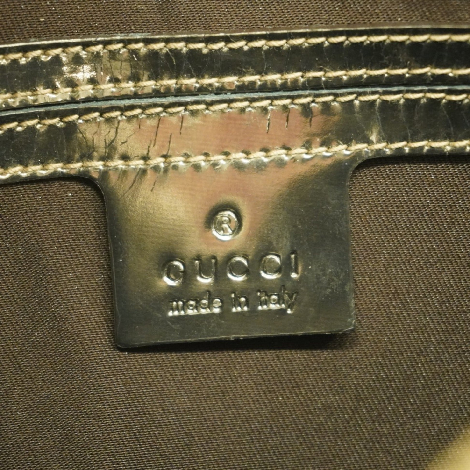 Gucci Beige Brown Pvc Handbag