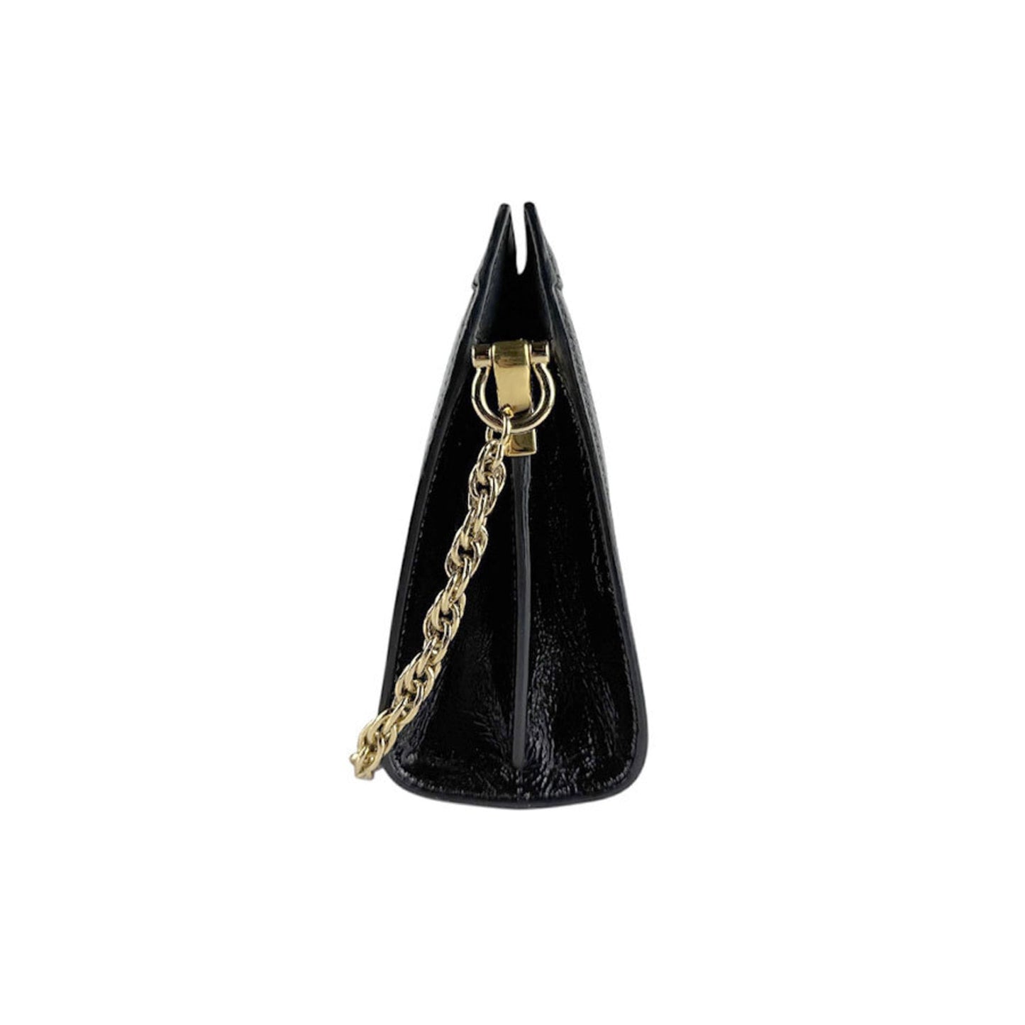 Gucci Black Red Color Suede Patent Leather Shoulder Bag