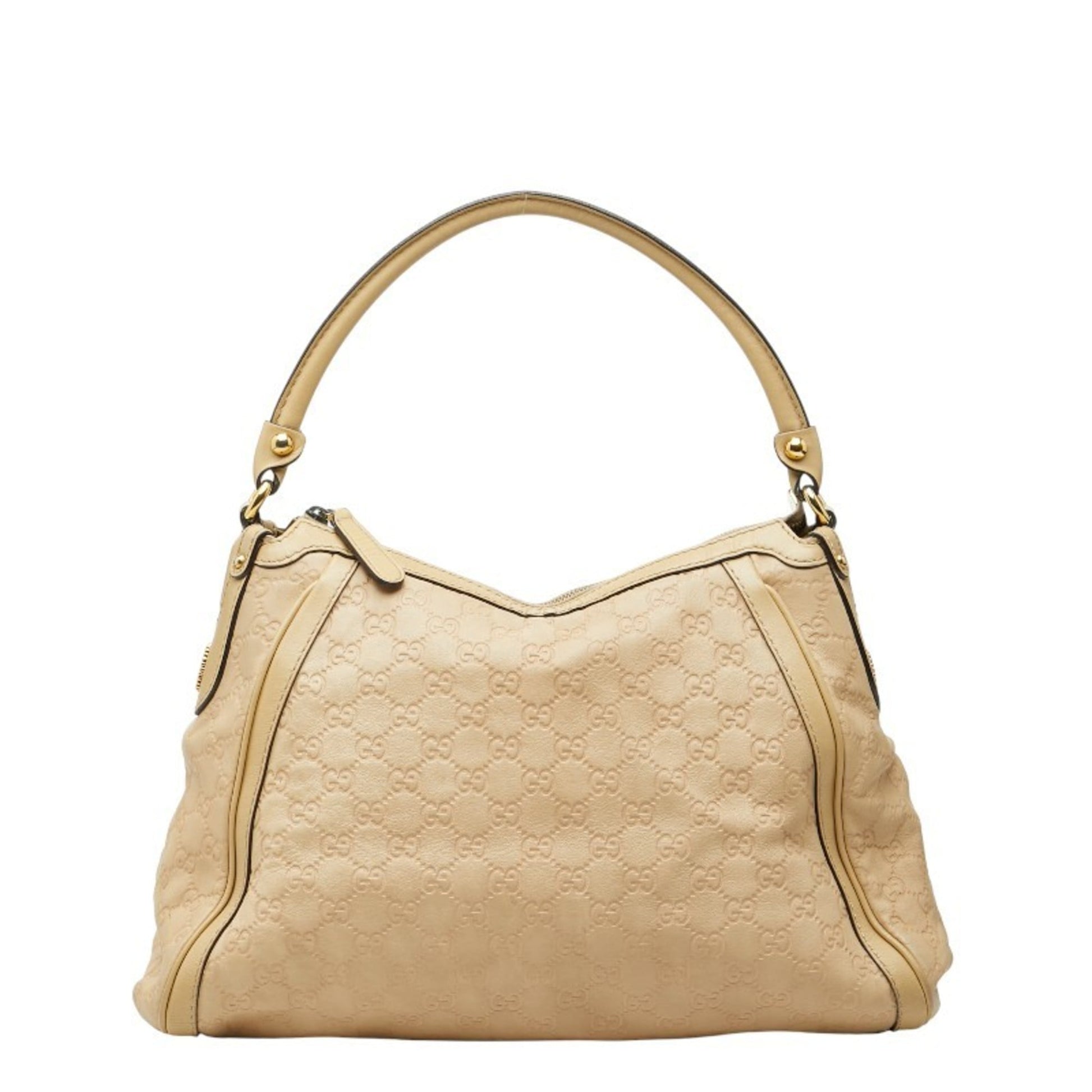 Gucci Beige Gg Leather Leather Handbag