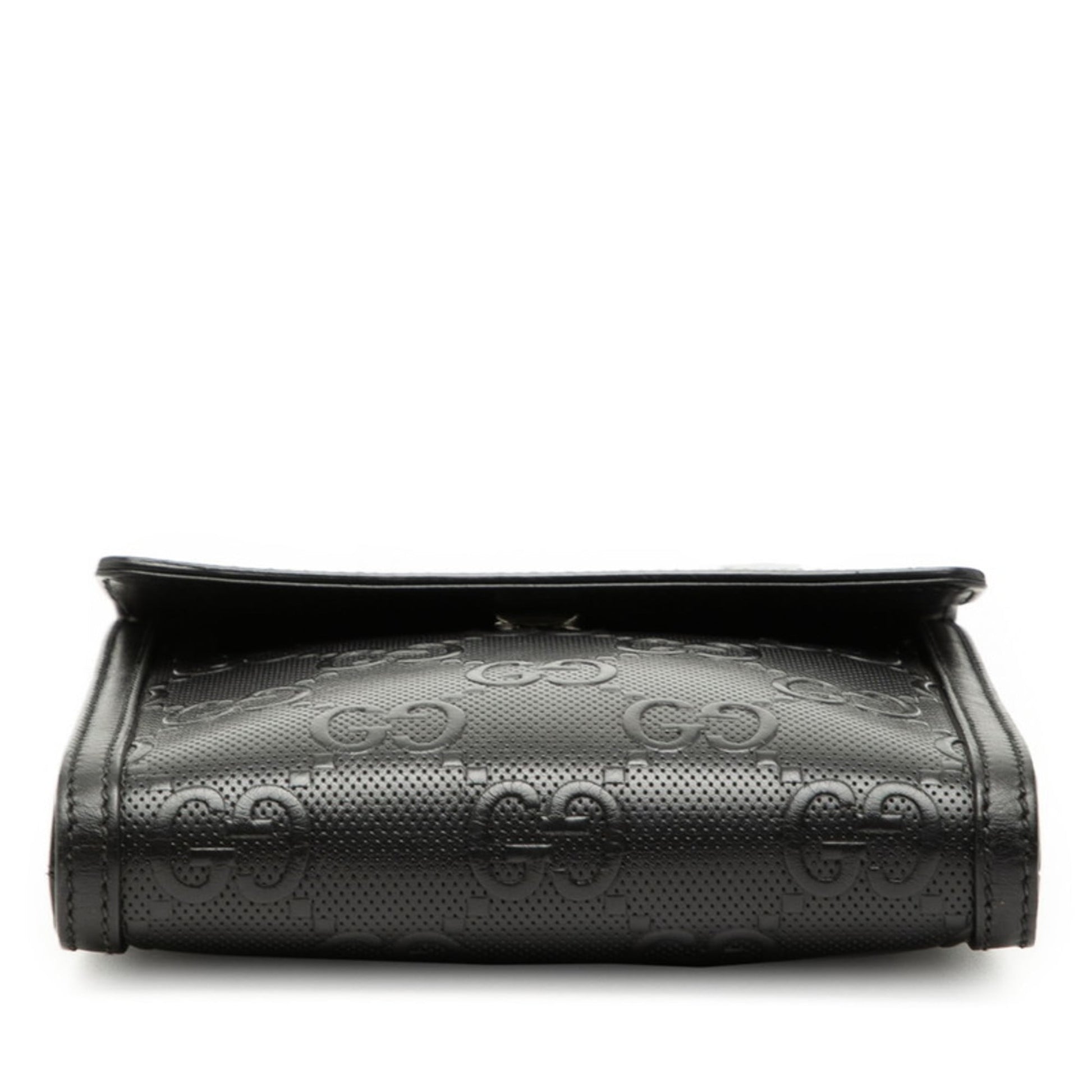Gucci Black Leather Pvc Shoulder Bag