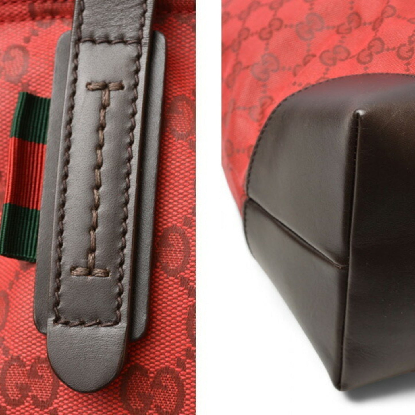 Gucci Dark Red Red Color Coated Canvas Shoulder Bag Tote Bag