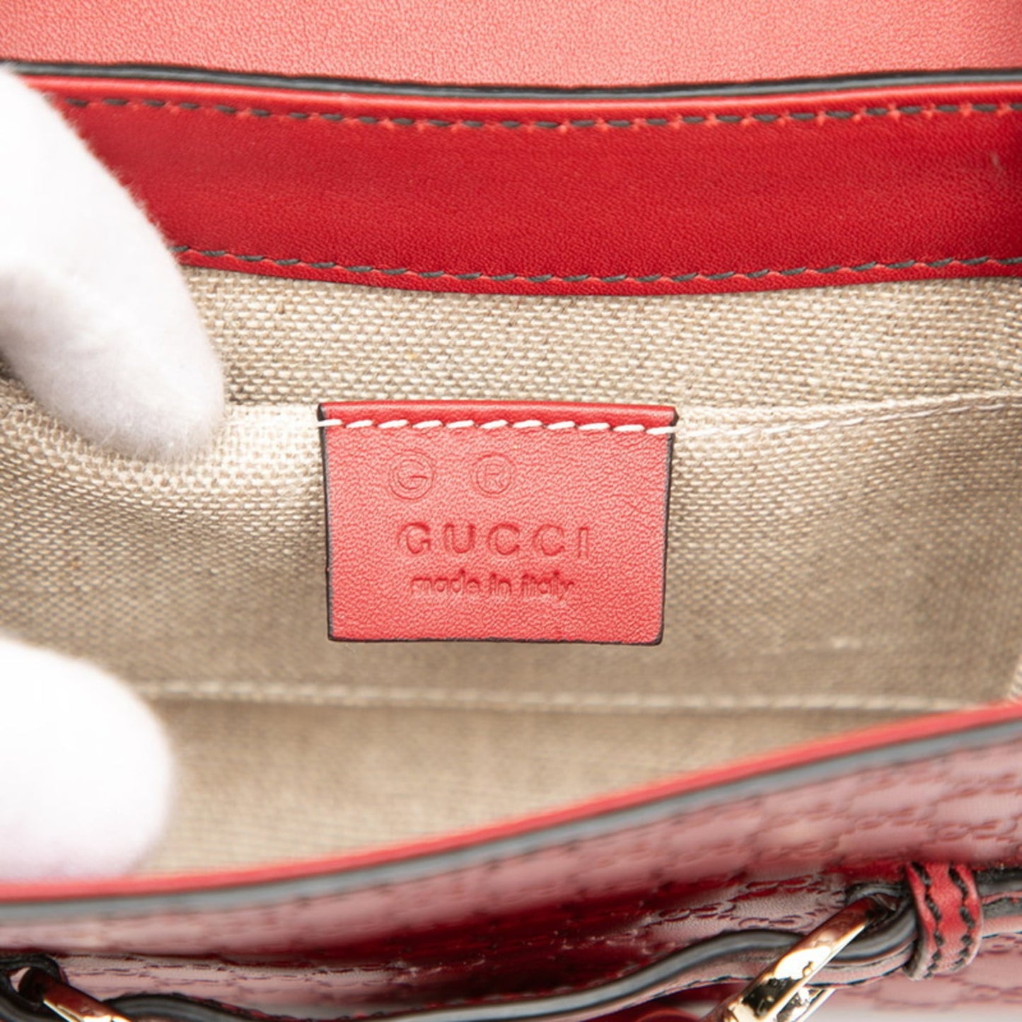 Gucci Red Color Leather Shoulder Bag