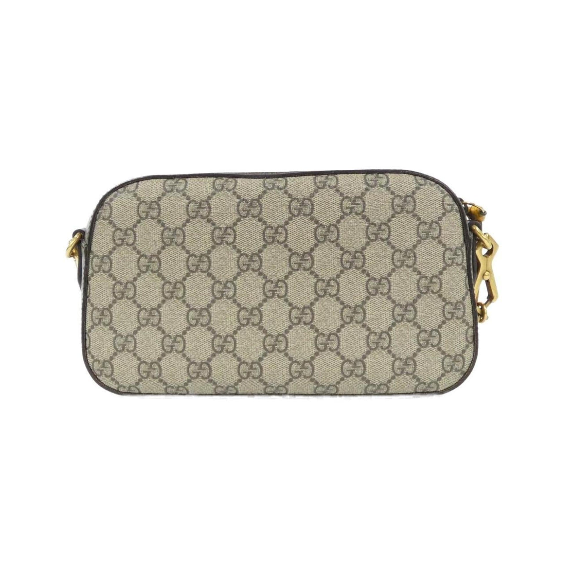 Gucci Beige Brown Gg Supreme Leather Shoulder Bag