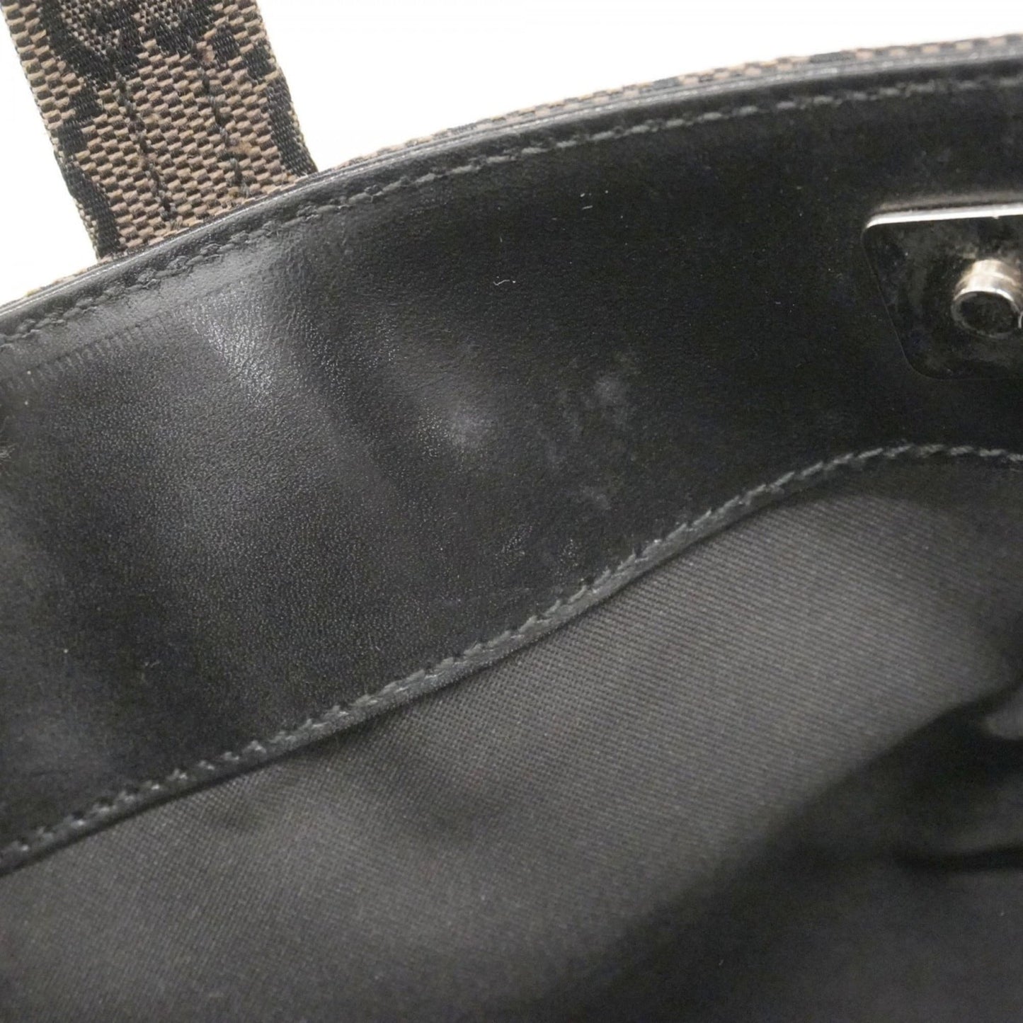 Gucci Black Brown Canvas Handbag