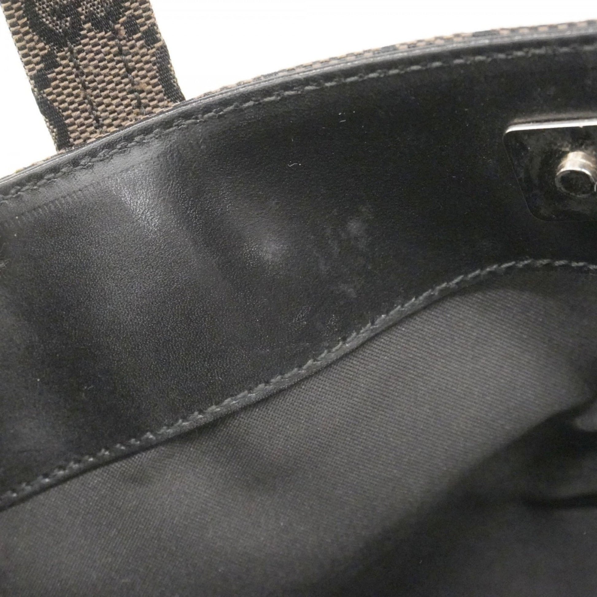 Gucci Black Brown Canvas Handbag