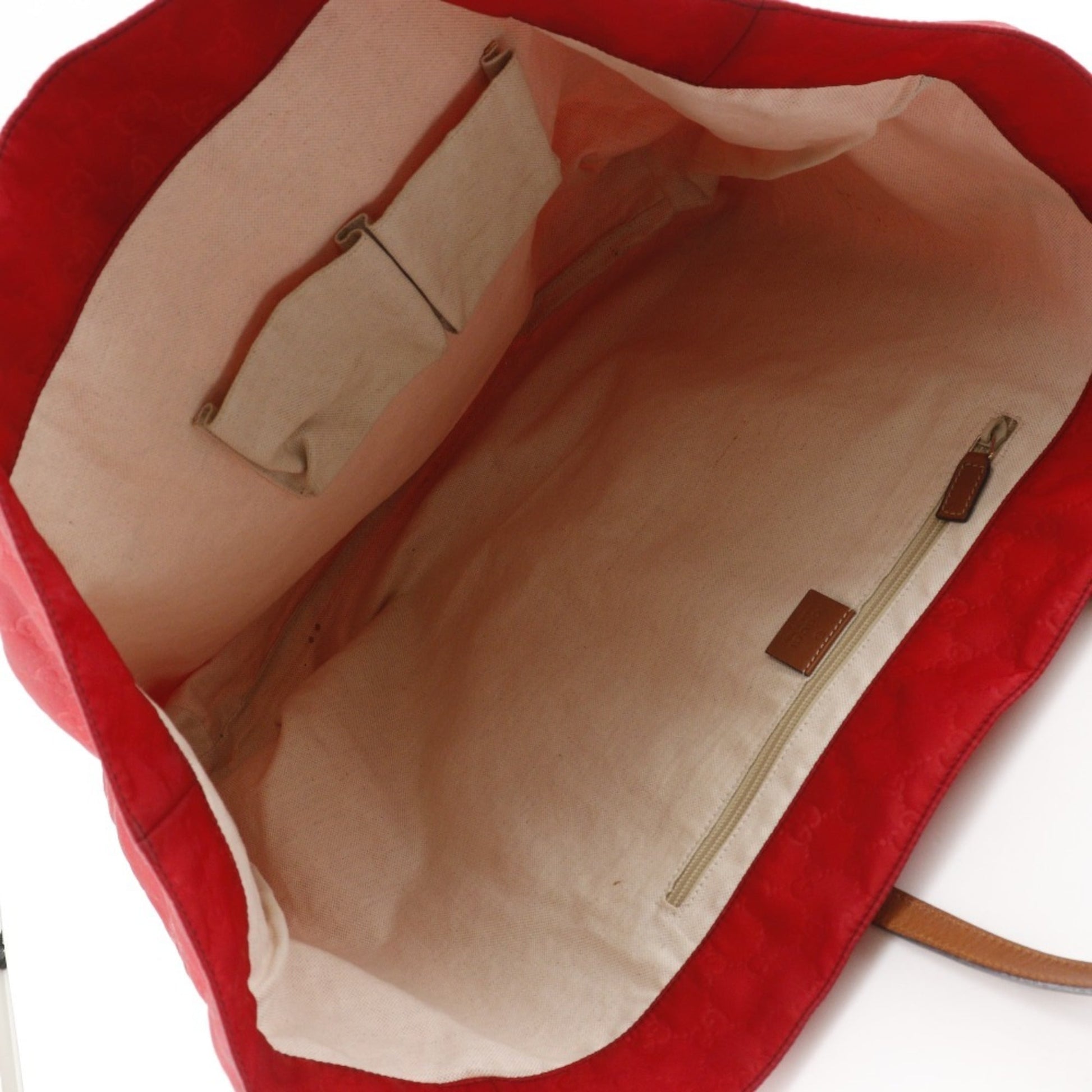 Gucci Red Color Nylon Boston Bag Handbag