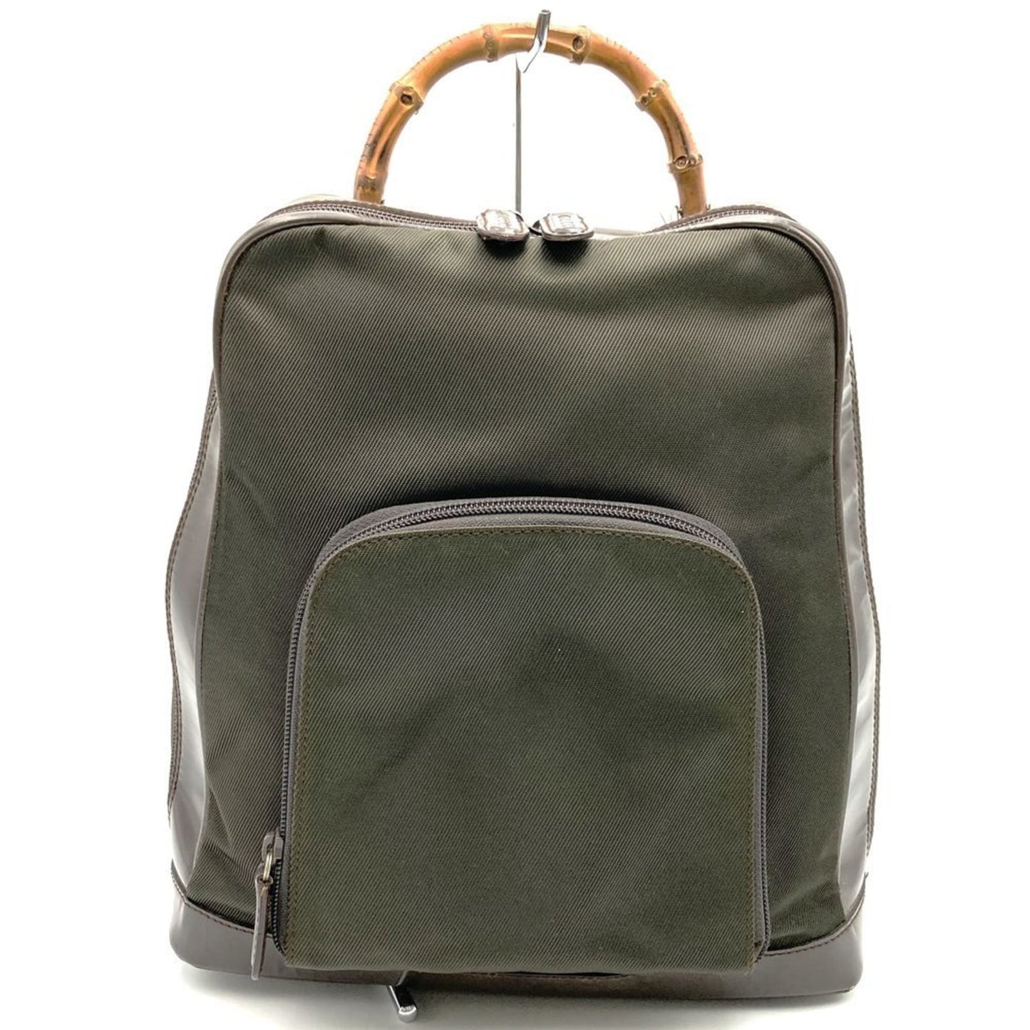 Gucci Brown Leather Nylon Sling Bag