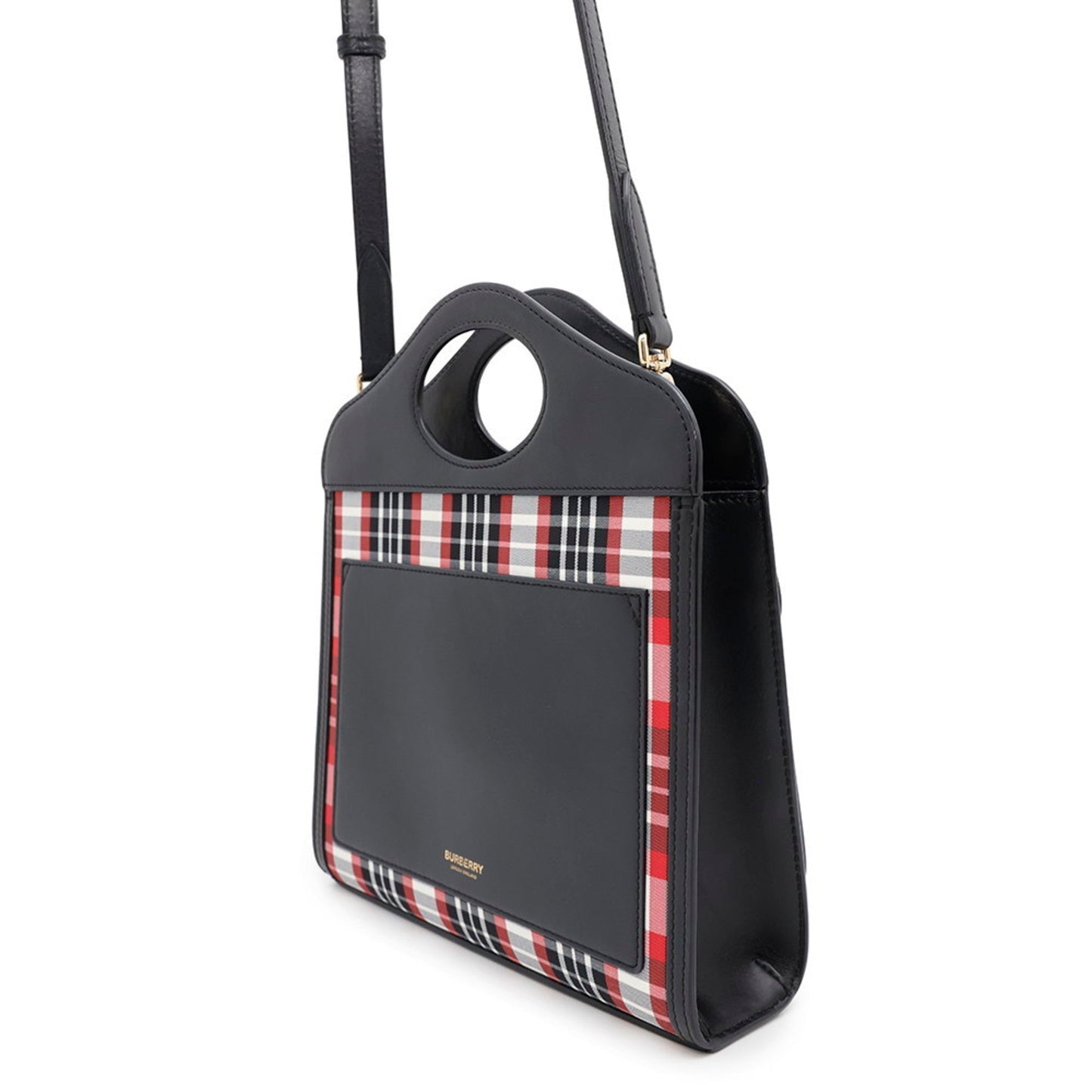 Burberry Color Handbag Shoulder Bag Leather Nylon Black