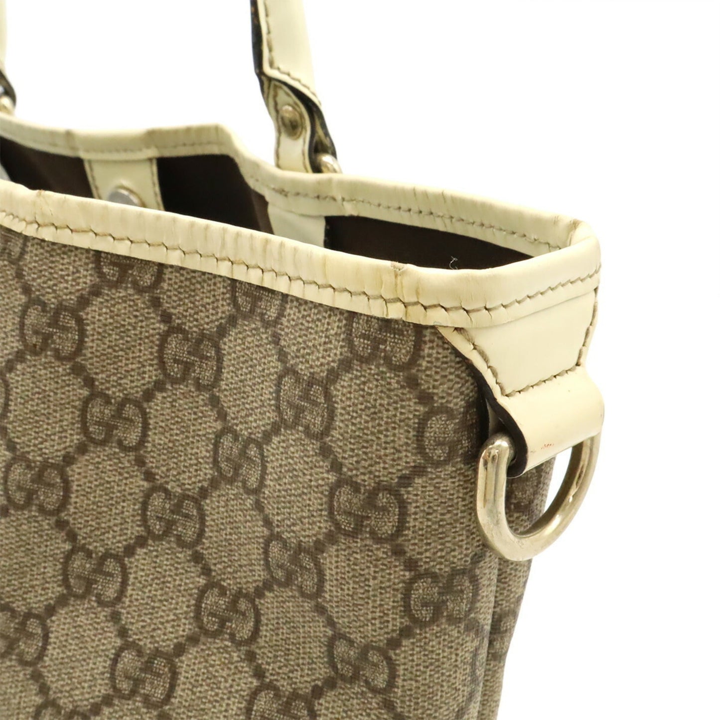 Gucci Dark Beige Ivory Gg Supreme Patent Leather Shoulder Bag Tote Bag