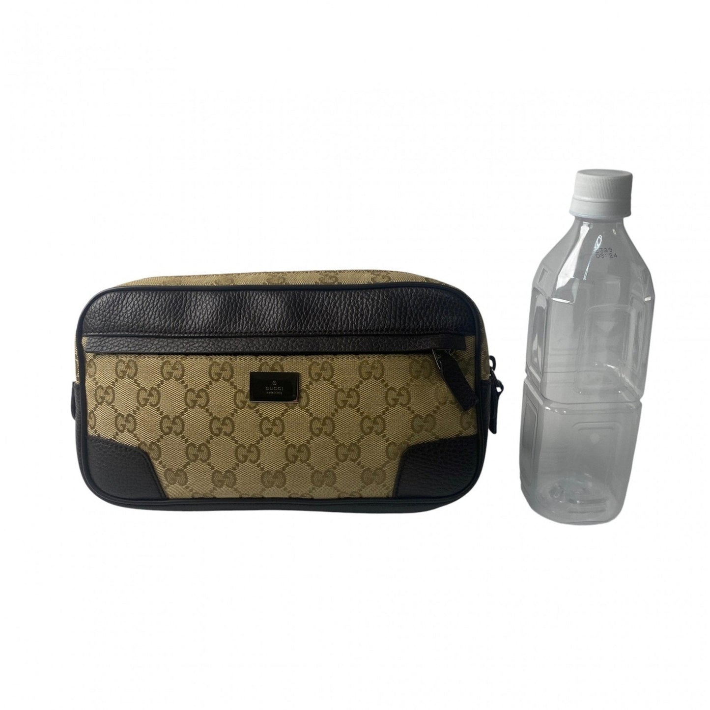 Gucci Brown Canvas Leather Pouch Sling Bag