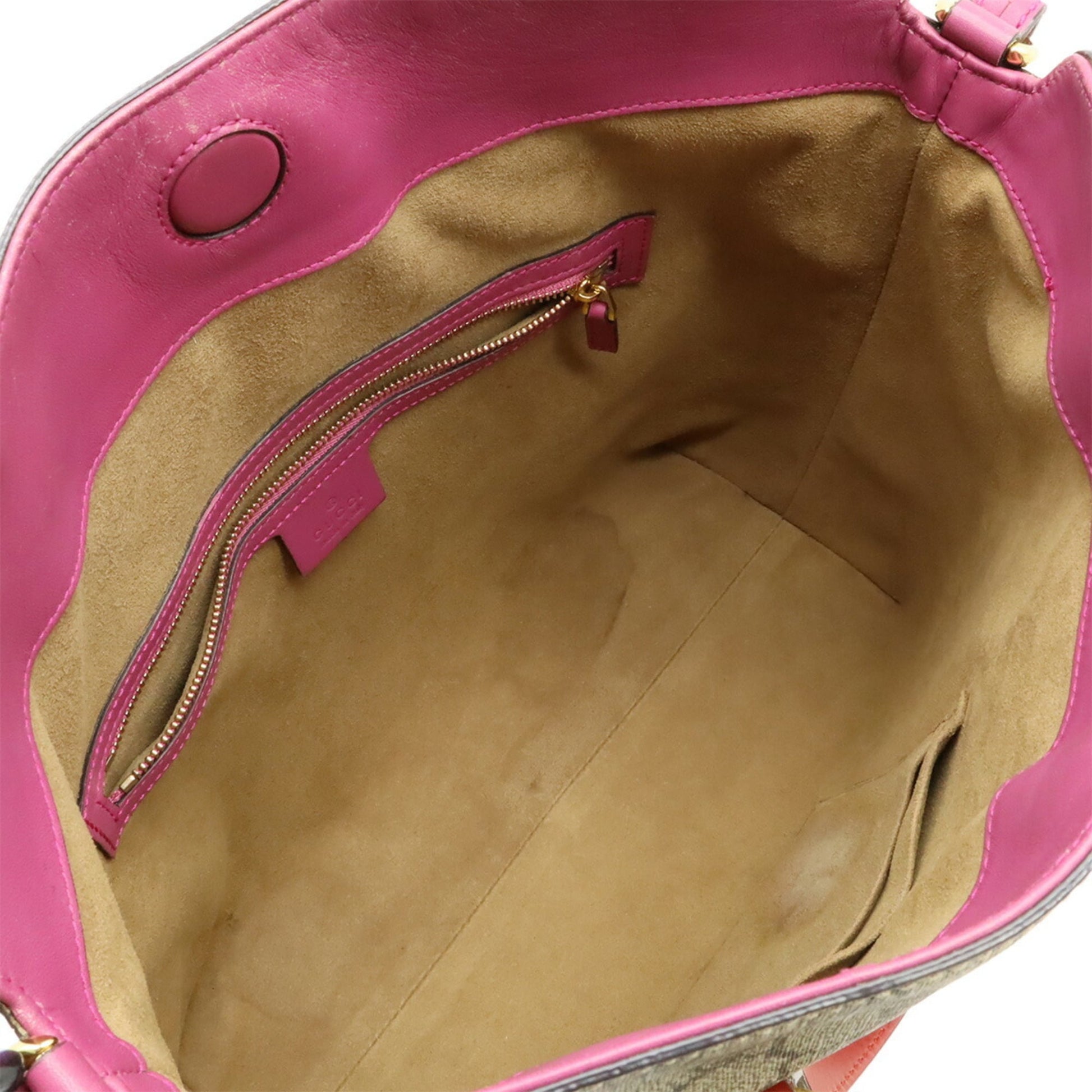 Gucci Beige Pink Pink Red Red Color Gg Supreme Leather Handbag Shoulder Bag Tote Bag