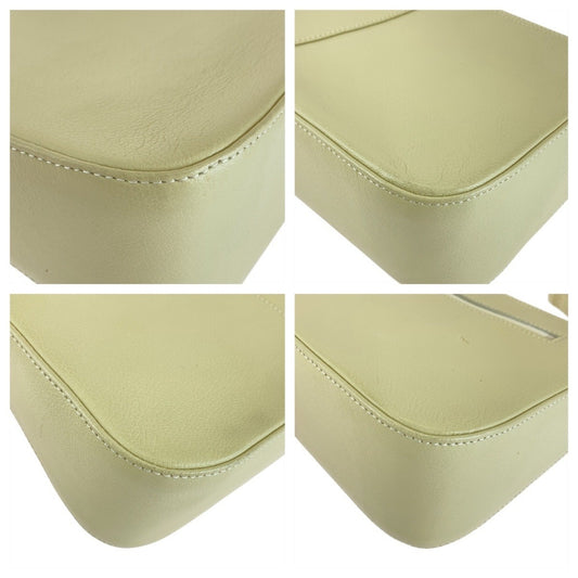 Burberry Off Handbag Shoulder Bag Leather White Cream