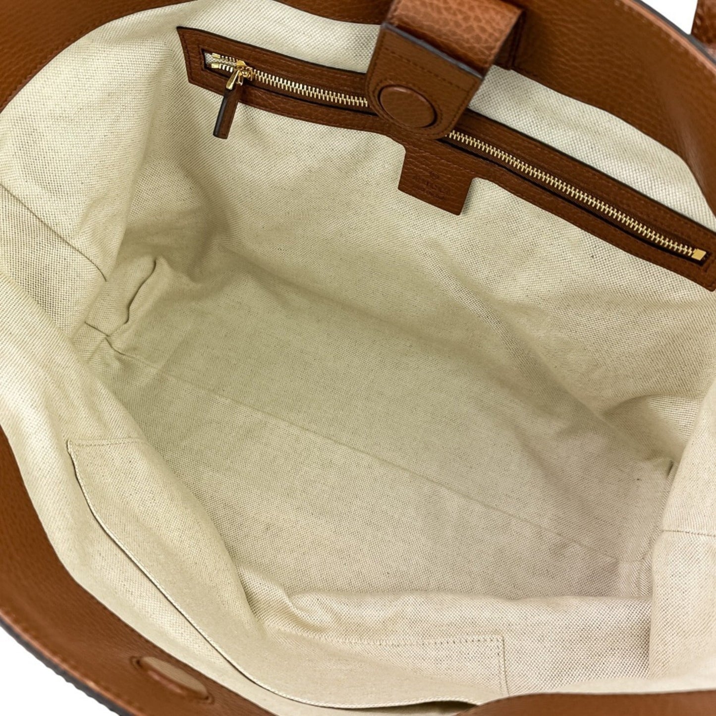 Gucci Brown Dark Blue Denim Leather Tote Bag