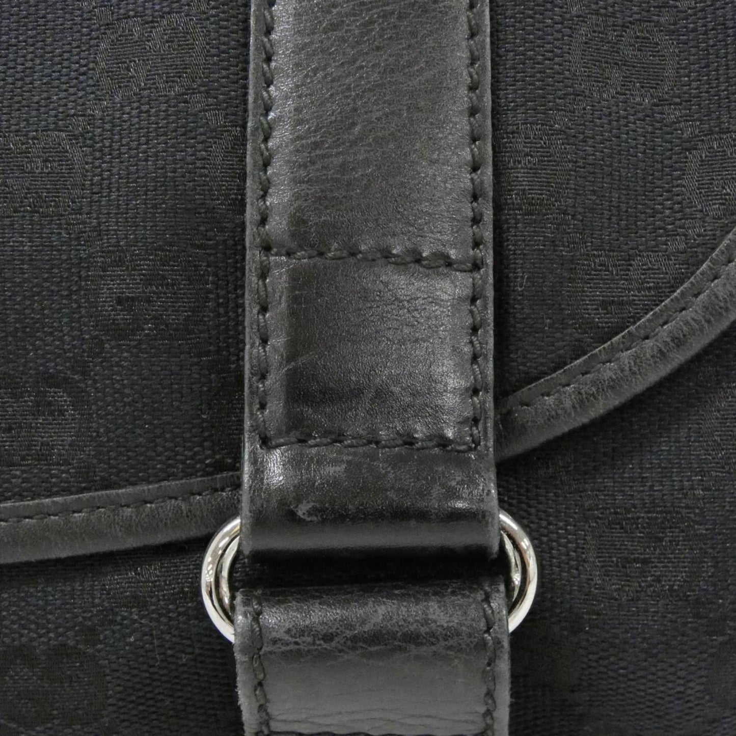 Gucci Black Gg Canvas Fanny Pack