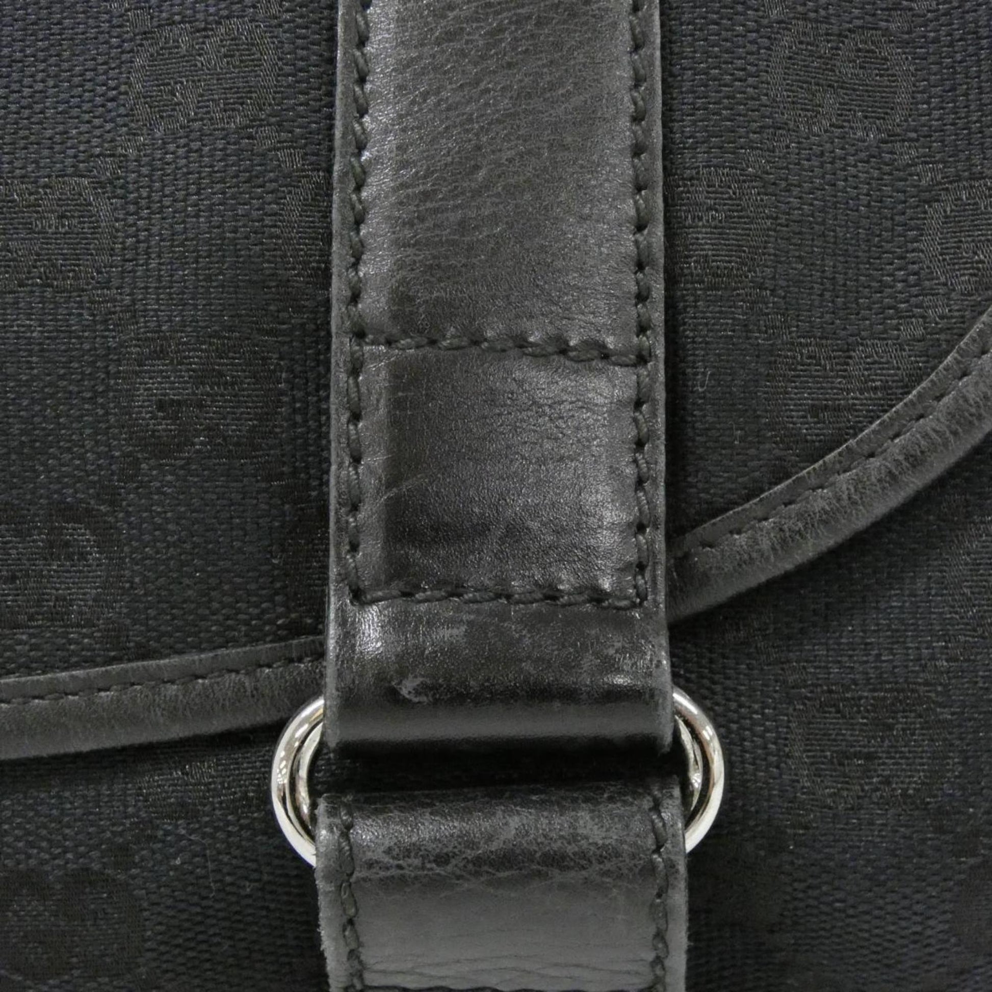 Gucci Black Gg Canvas Fanny Pack