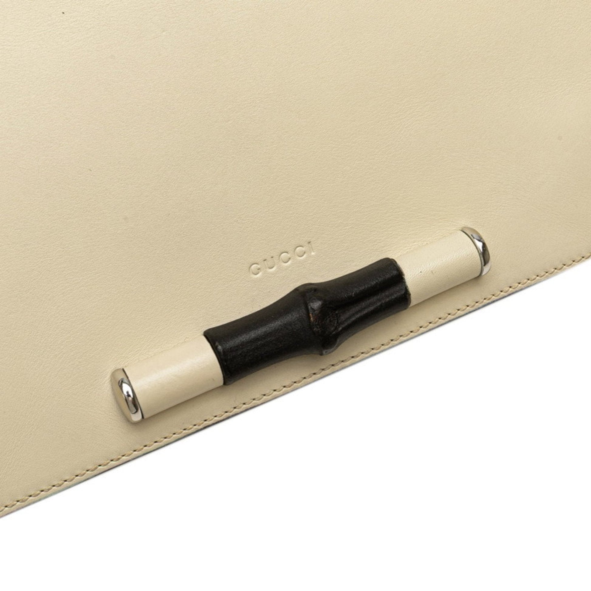 Gucci Gray White Leather Shoulder Bag