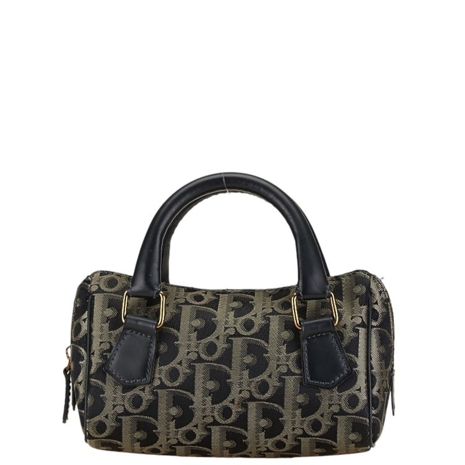 Dior Handbag Christian Leather Canvas Blue
