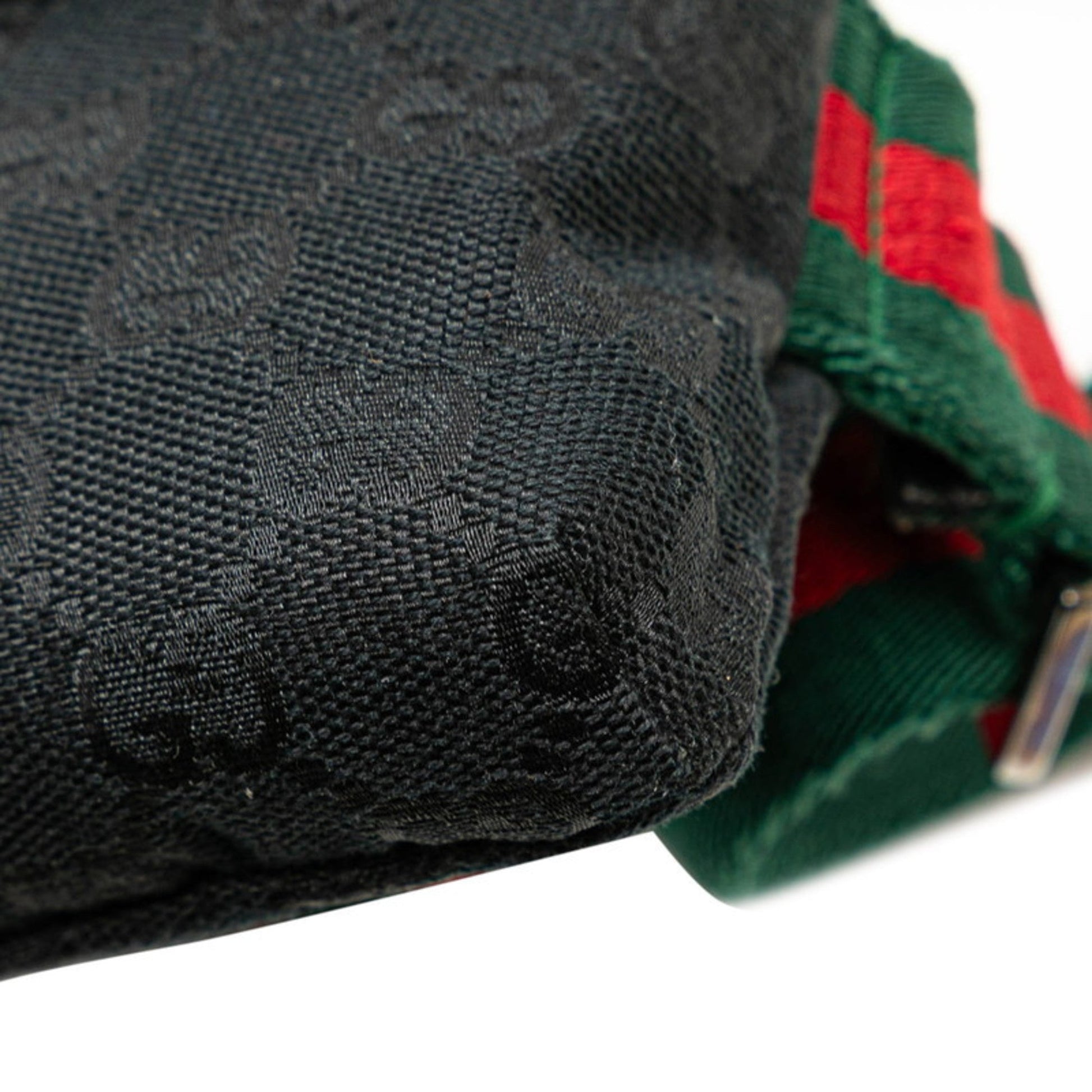 Gucci Black Canvas Leather Fanny Pack