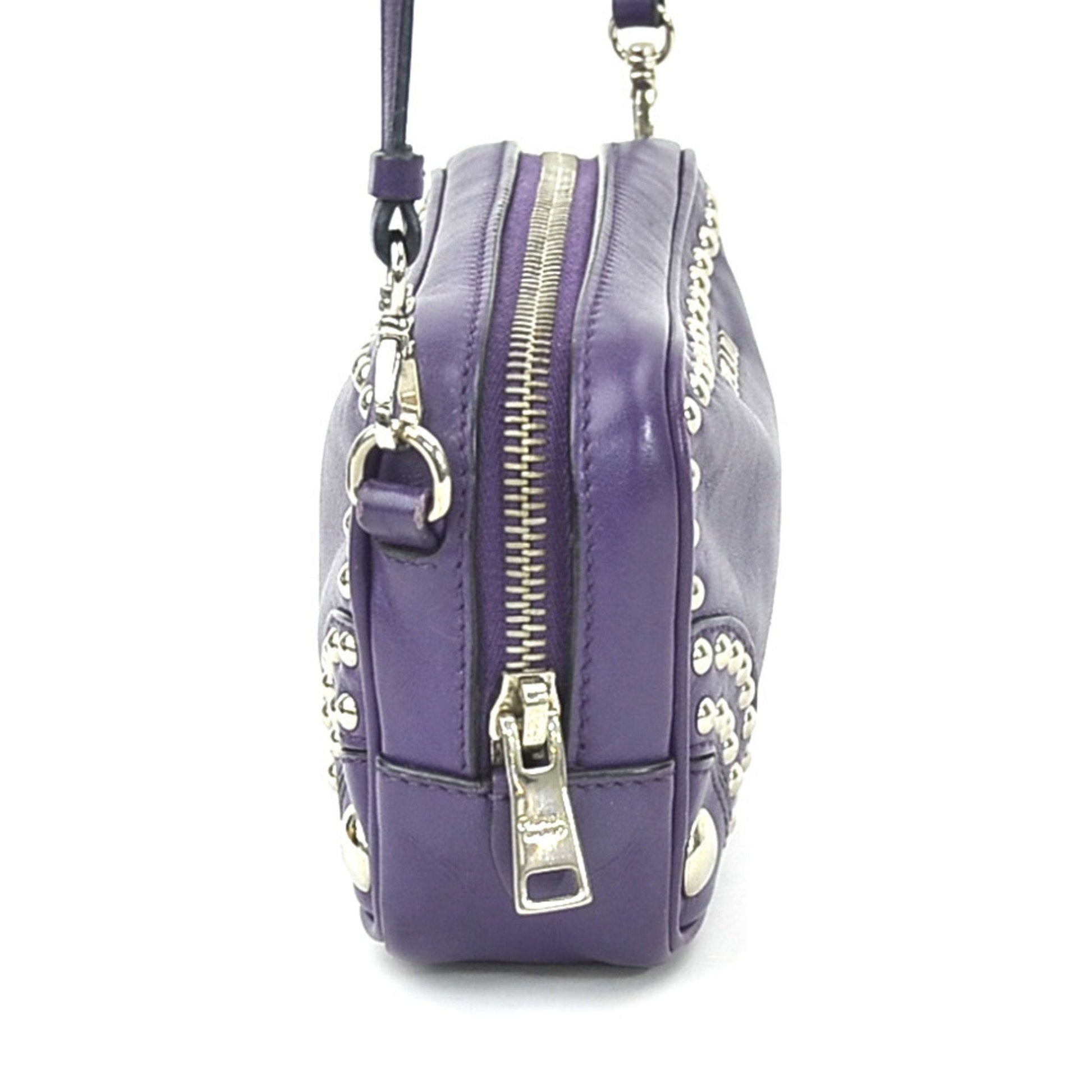 Prada Crossbody Shoulder Bag Ladies Leather Purple