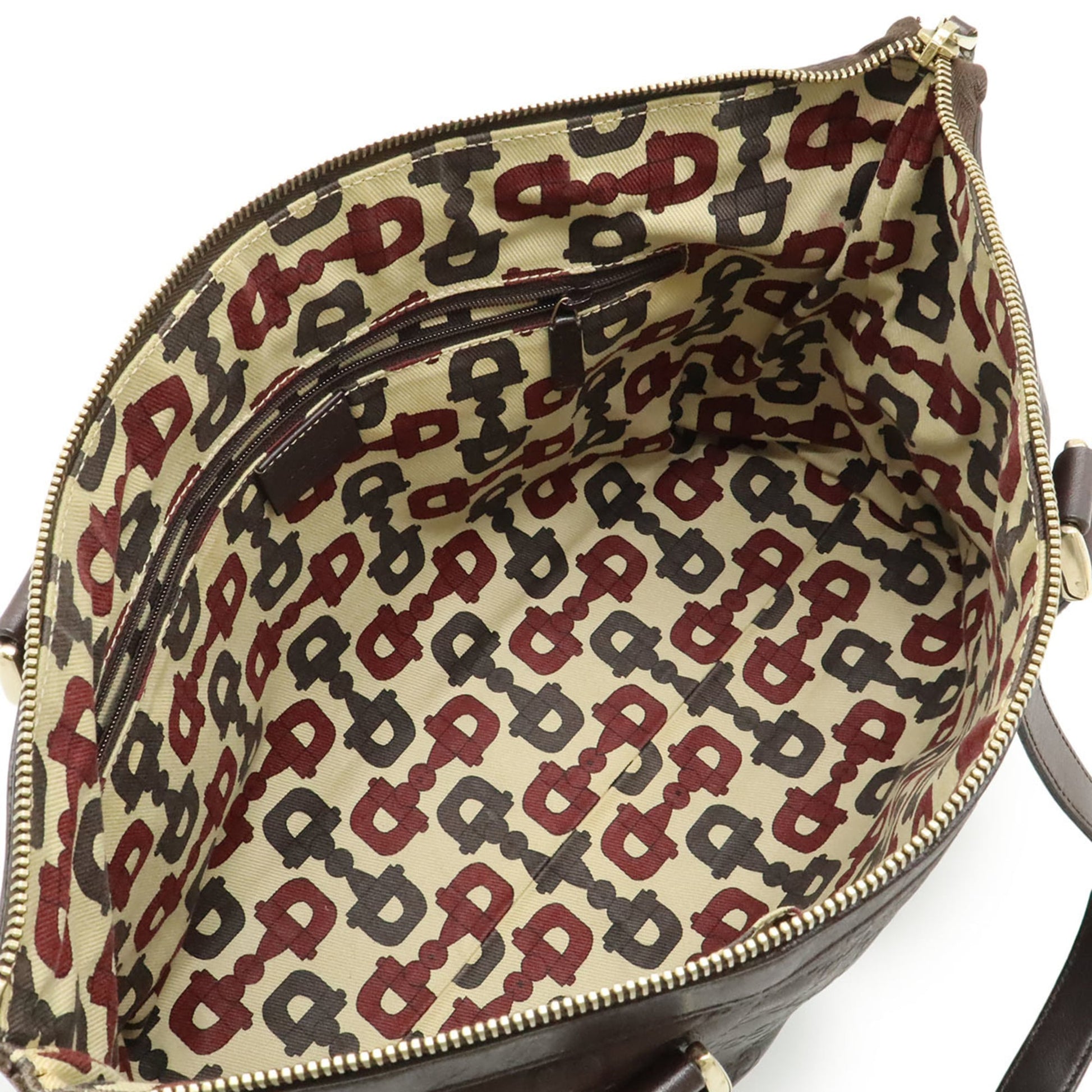 Gucci Brown Dark Brown Gg Leather Leather Shoulder Bag Tote Bag