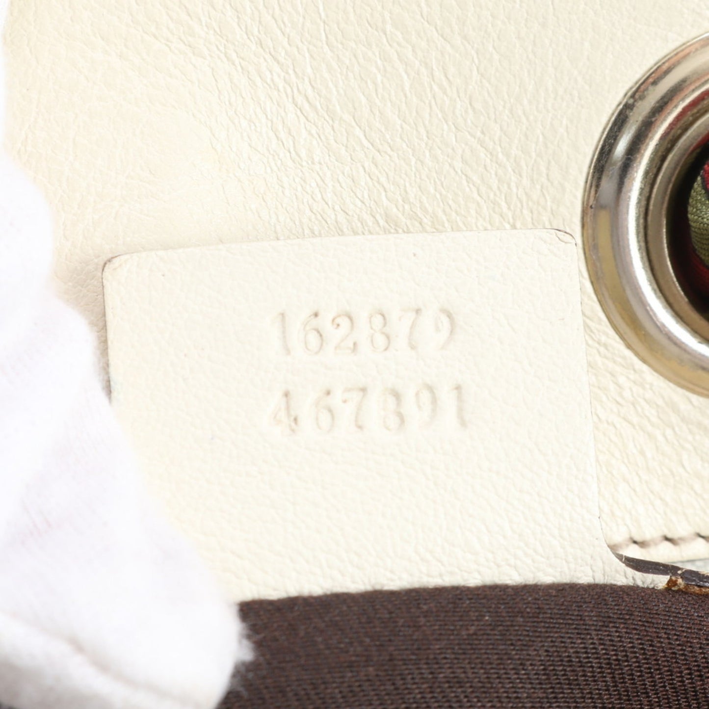 Gucci Brown White Leather Canvas Tote Bag
