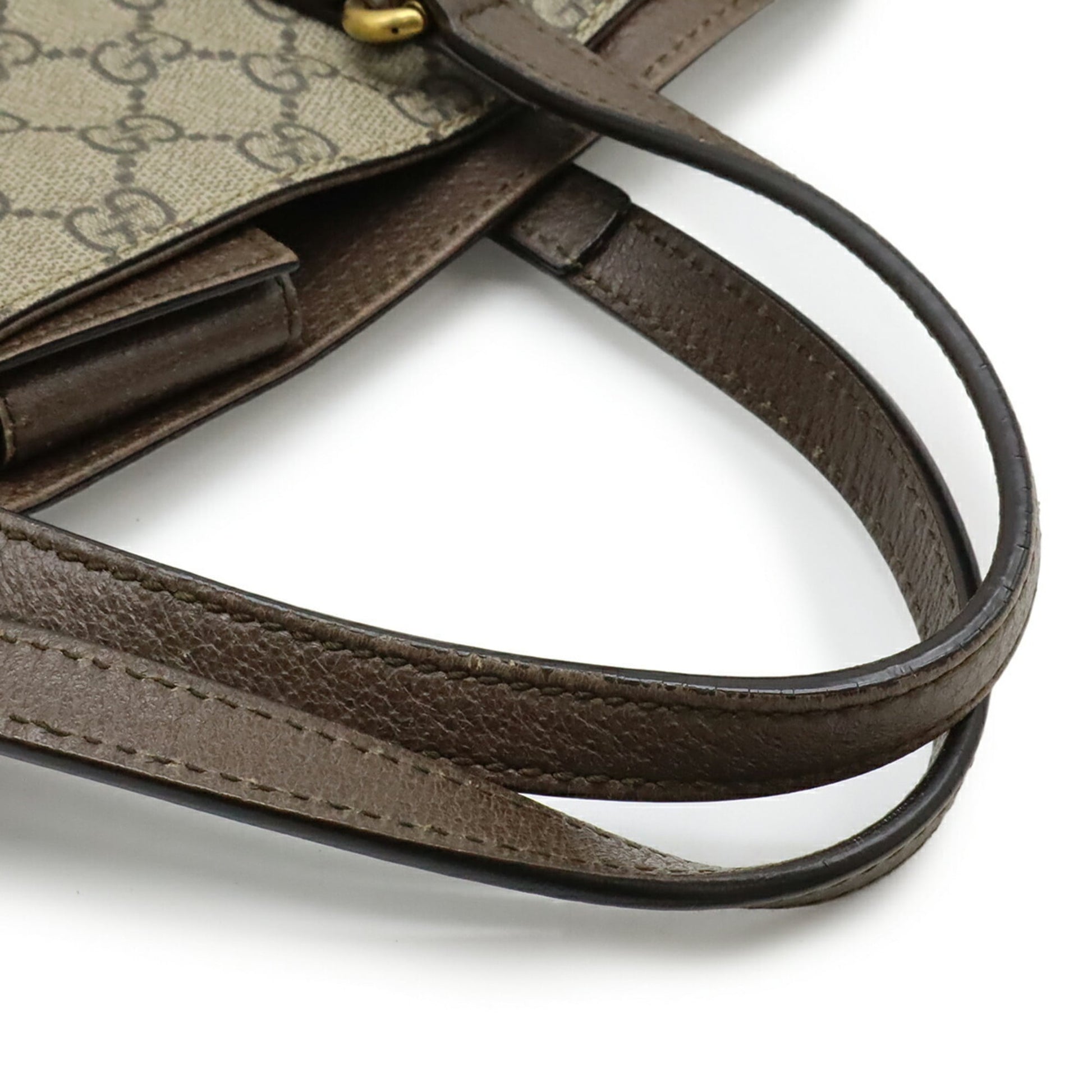 Gucci Beige Beige Brown Brown Multi-Color Gg Supreme Canvas Pvc Leather Shoulder Bag Tote Bag
