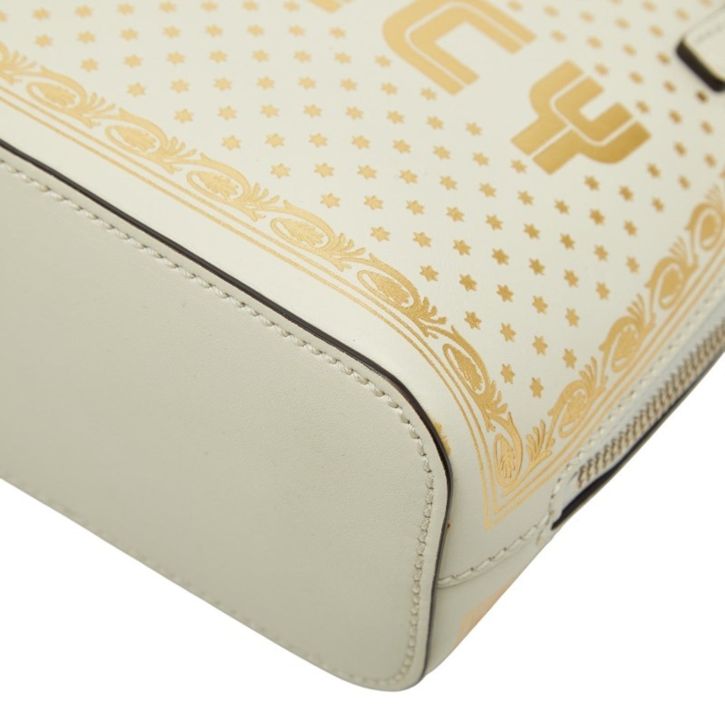 Gucci Gold White Leather Shoulder Bag