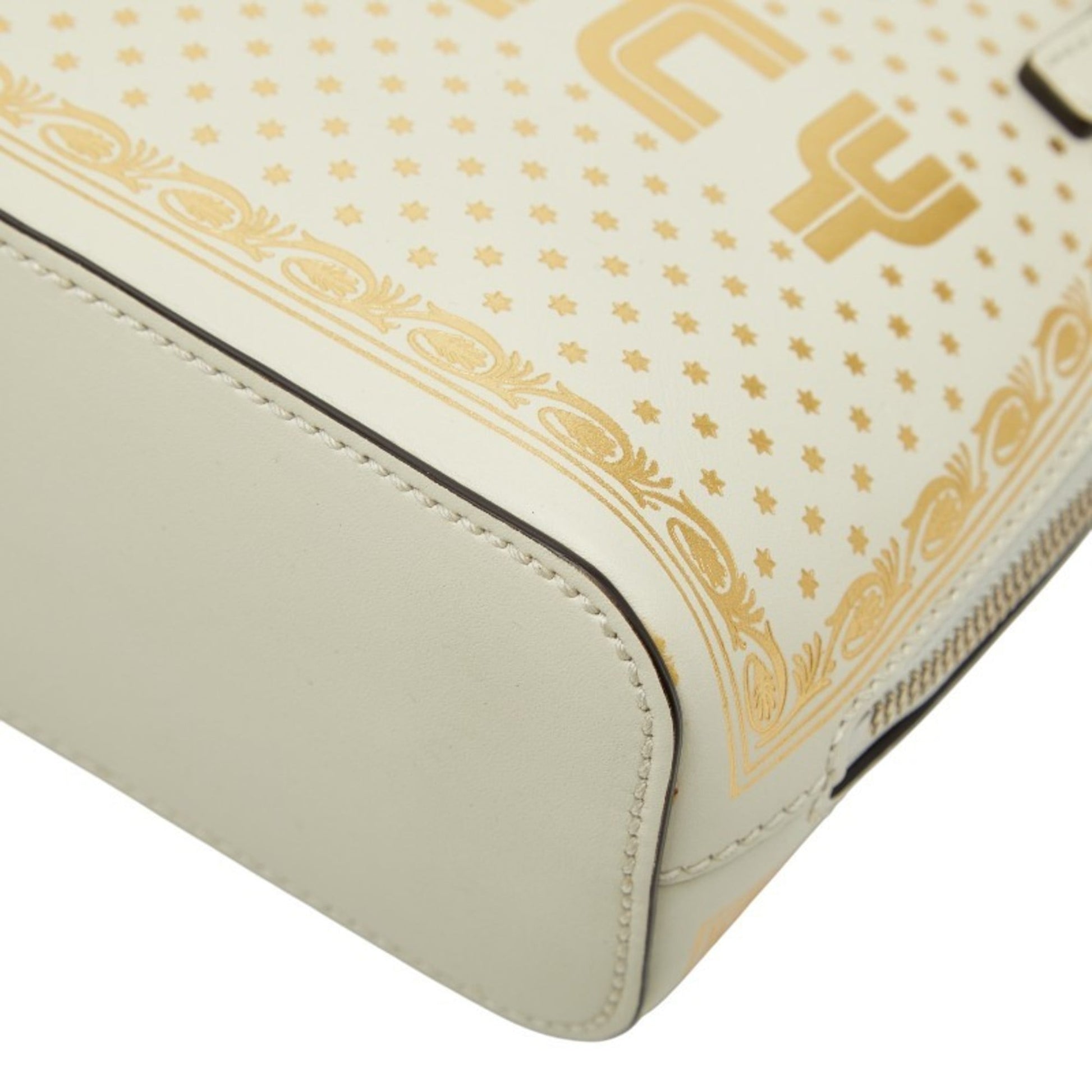 Gucci Gold White Leather Shoulder Bag