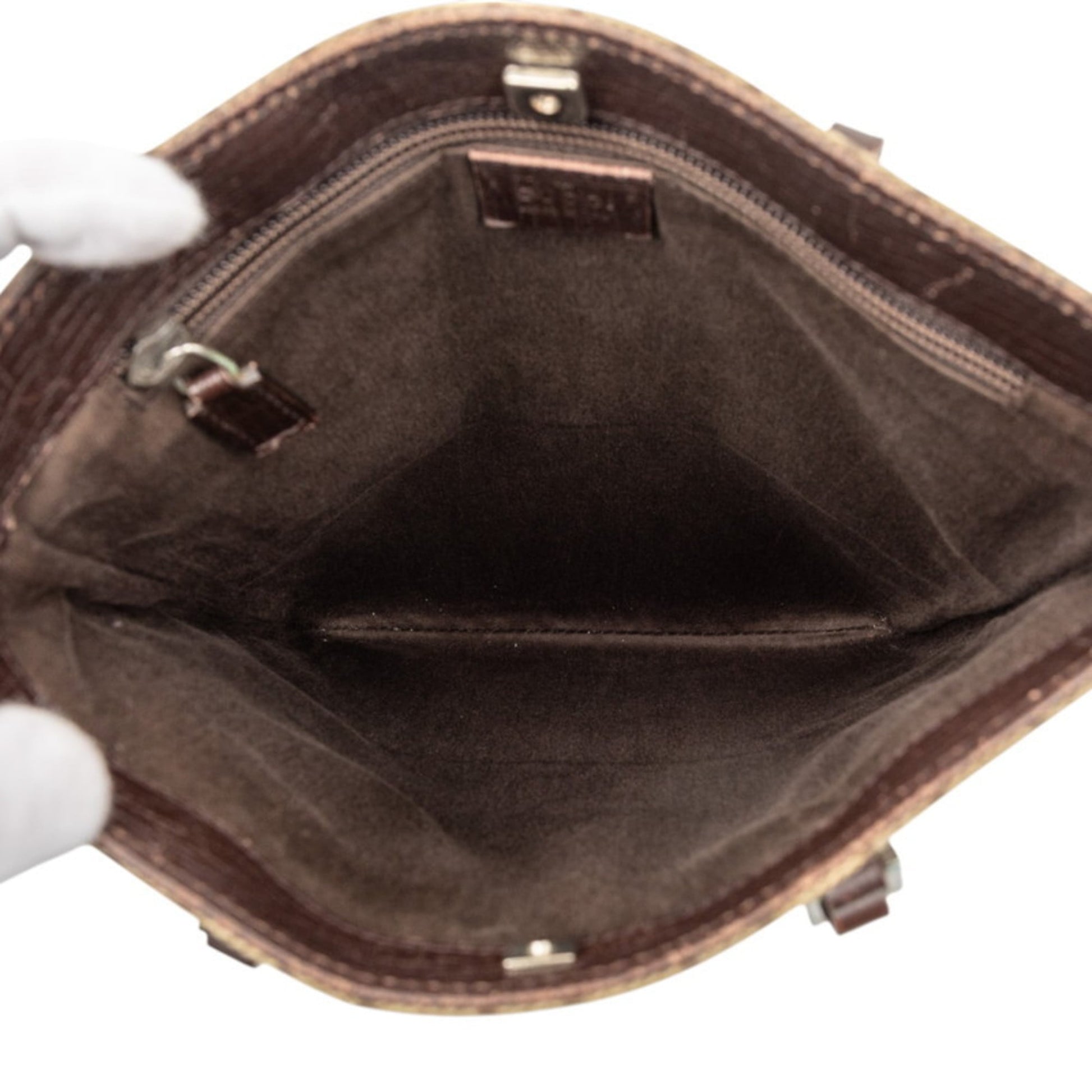 Gucci Beige Brown Pvc Leather Handbag Tote Bag