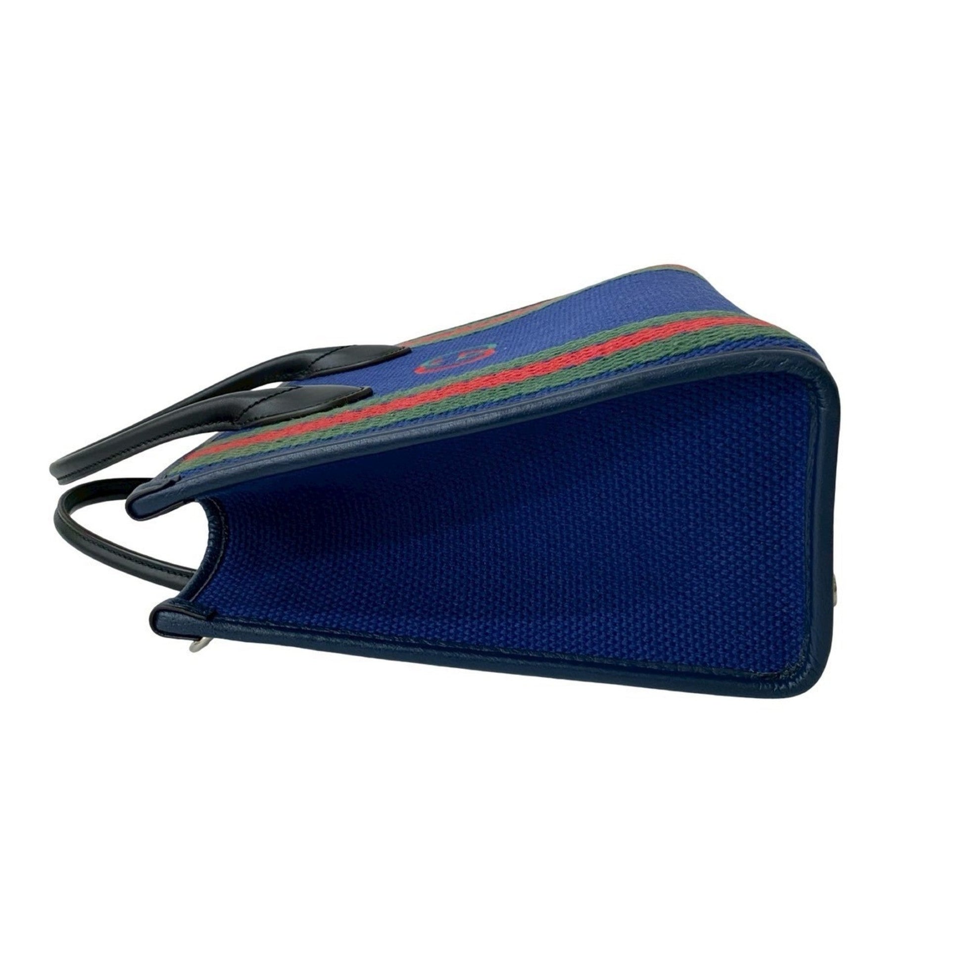 Gucci Black Blue Green Navy Red Color Canvas Handbag Tote Bag