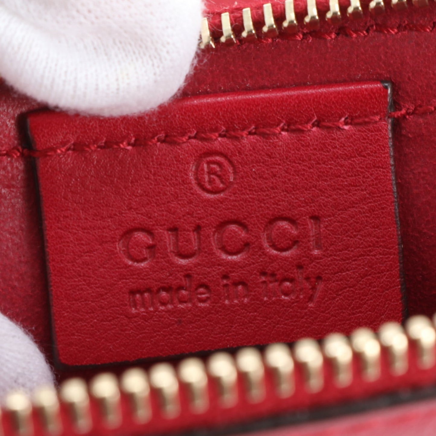Gucci Red Color Leather Pouch Shoulder Bag