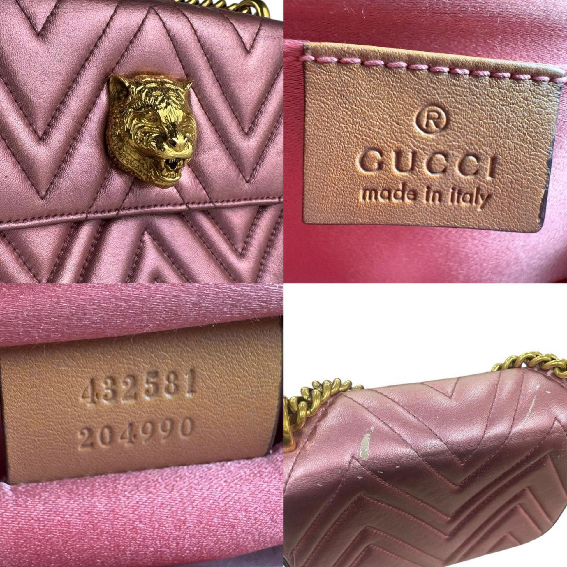 Gucci Metallic Pink Leather Shoulder Bag