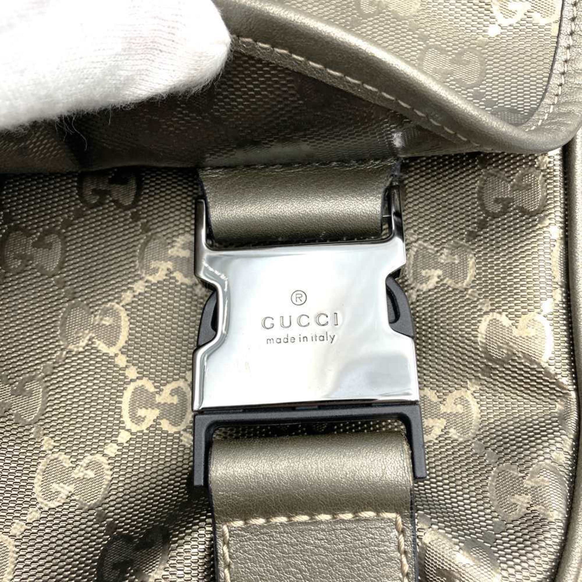 Gucci Gg Imprimé Brown Metallic Gg Imprimé Shoulder Bag