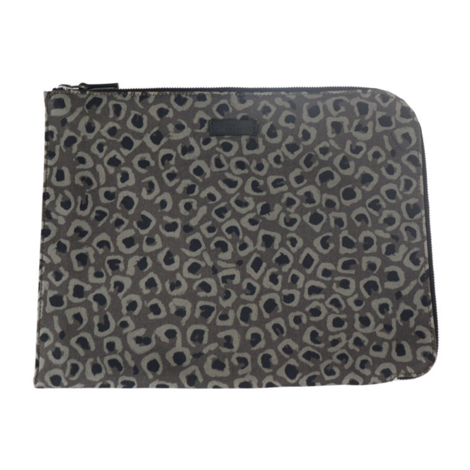 Gucci Gray Canvas Clutch Bag Handbag Pouch