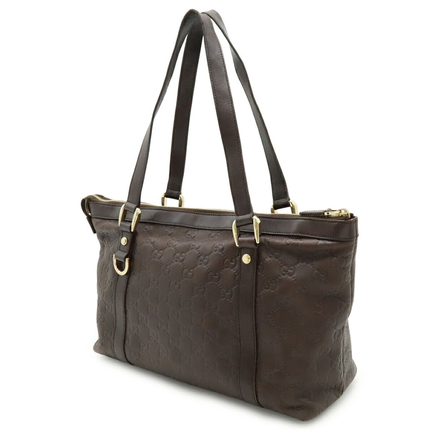 Gucci Brown Dark Brown Gg Leather Leather Shoulder Bag Tote Bag