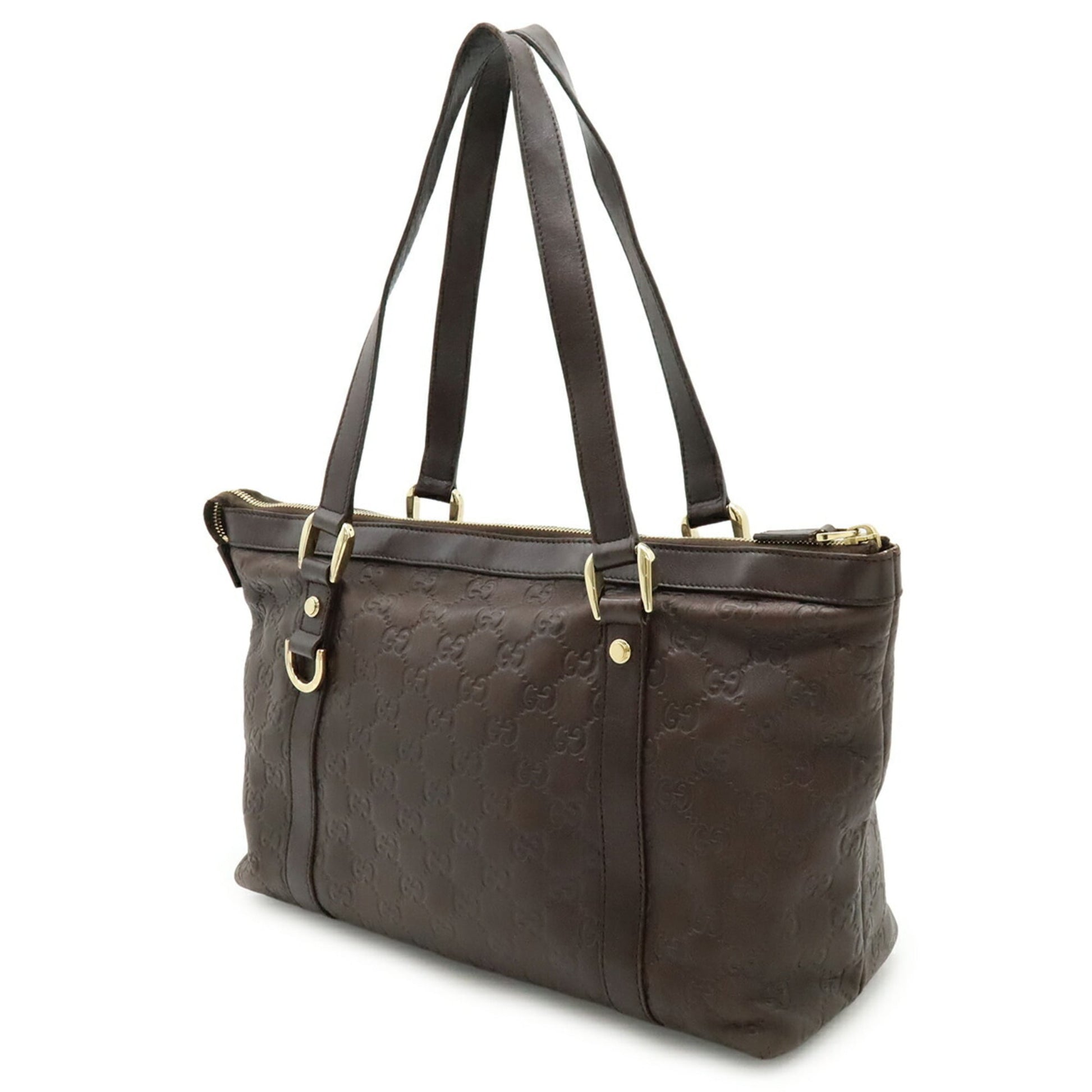 Gucci Brown Dark Brown Gg Leather Leather Shoulder Bag Tote Bag