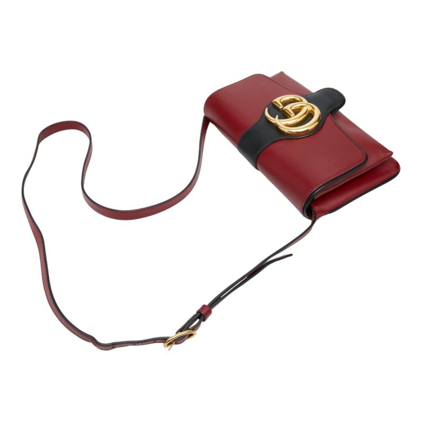 Gucci Black Red Color Leather Shoulder Bag