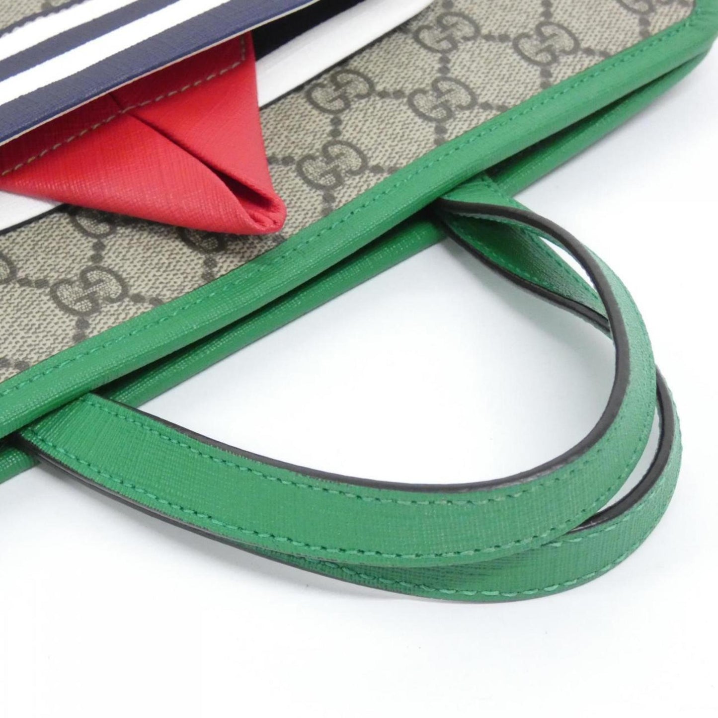 Gucci Beige Green Gg Supreme Canvas Briefcase