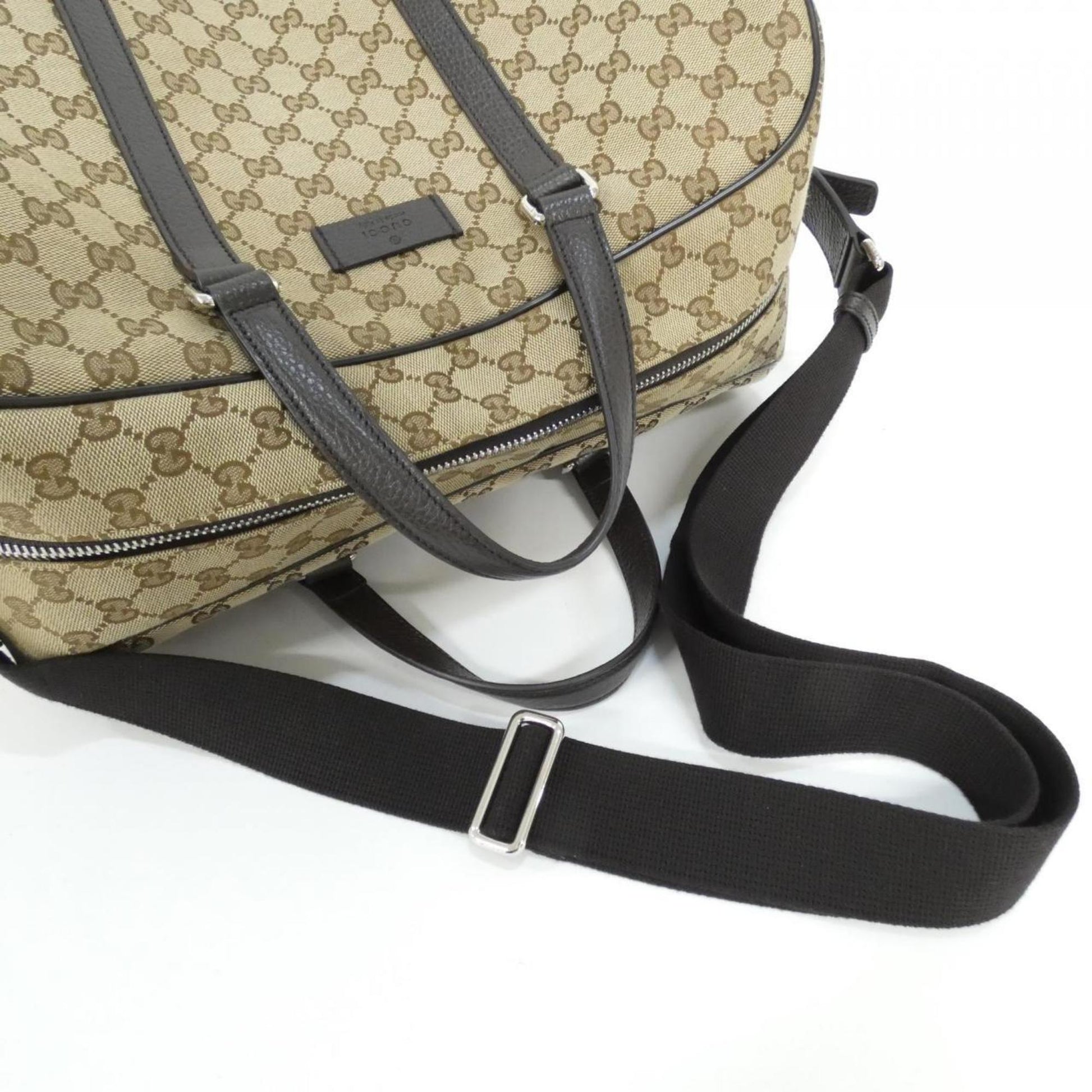 Gucci Beige Brown Gg Canvas Boston Bag