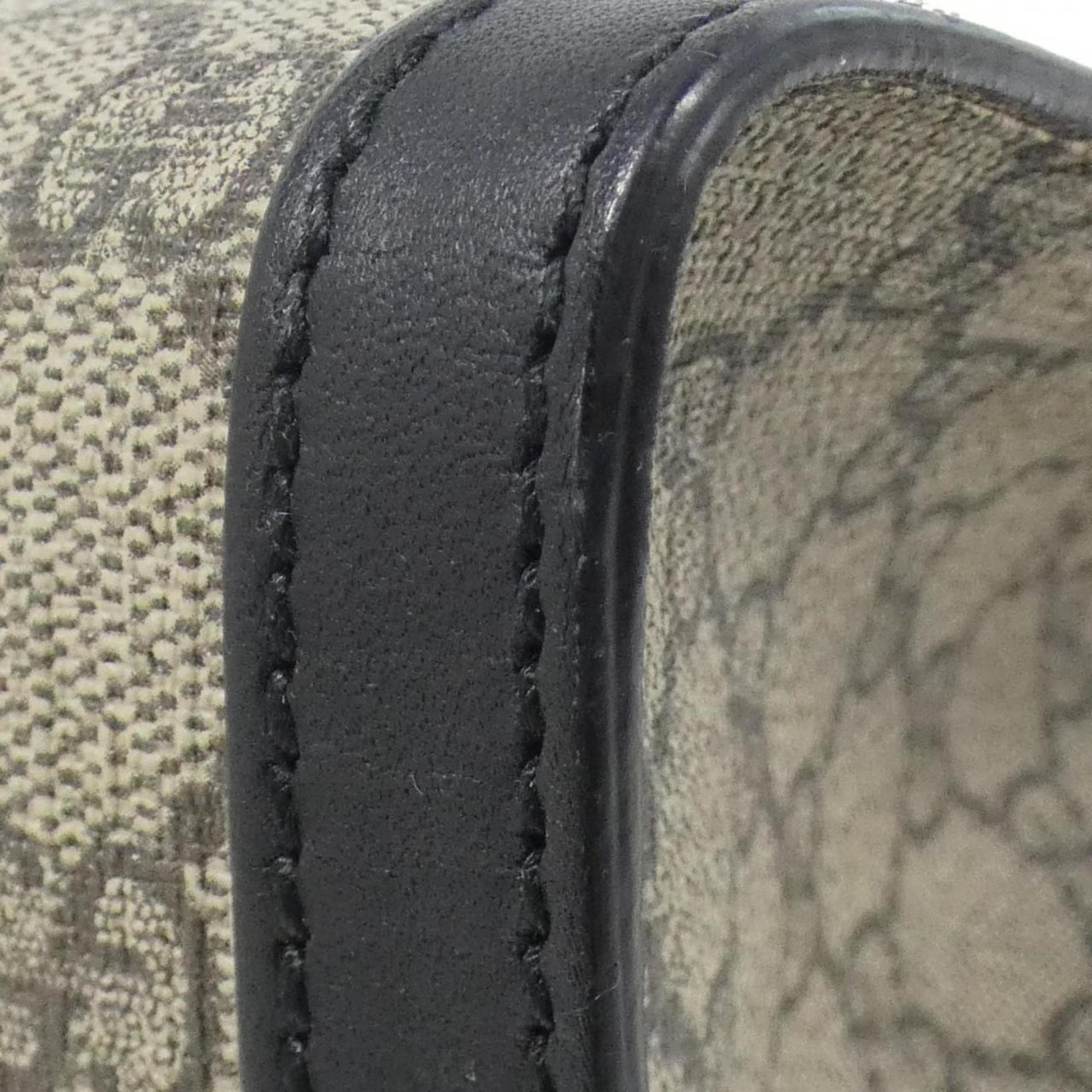 Gucci Beige Black Gg Supreme Leather Shoulder Bag
