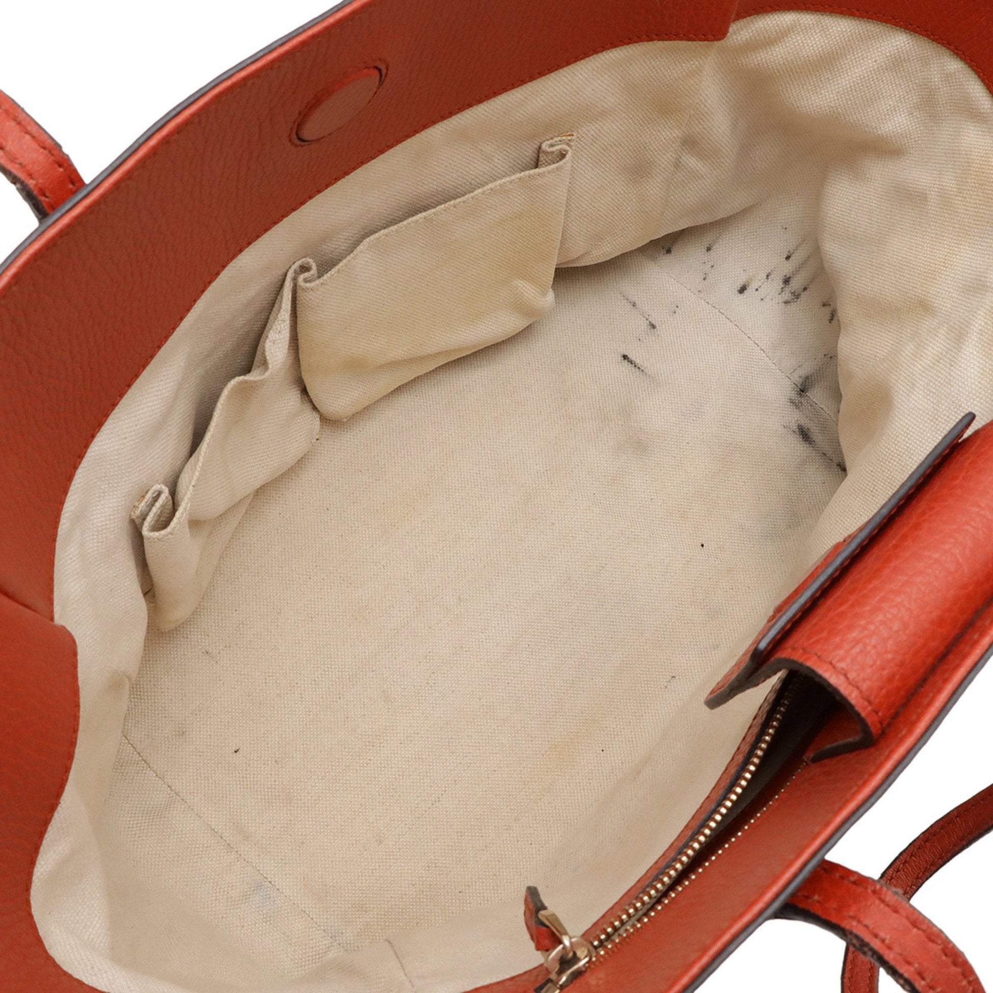 Gucci Red Color Leather Shoulder Bag Tote Bag