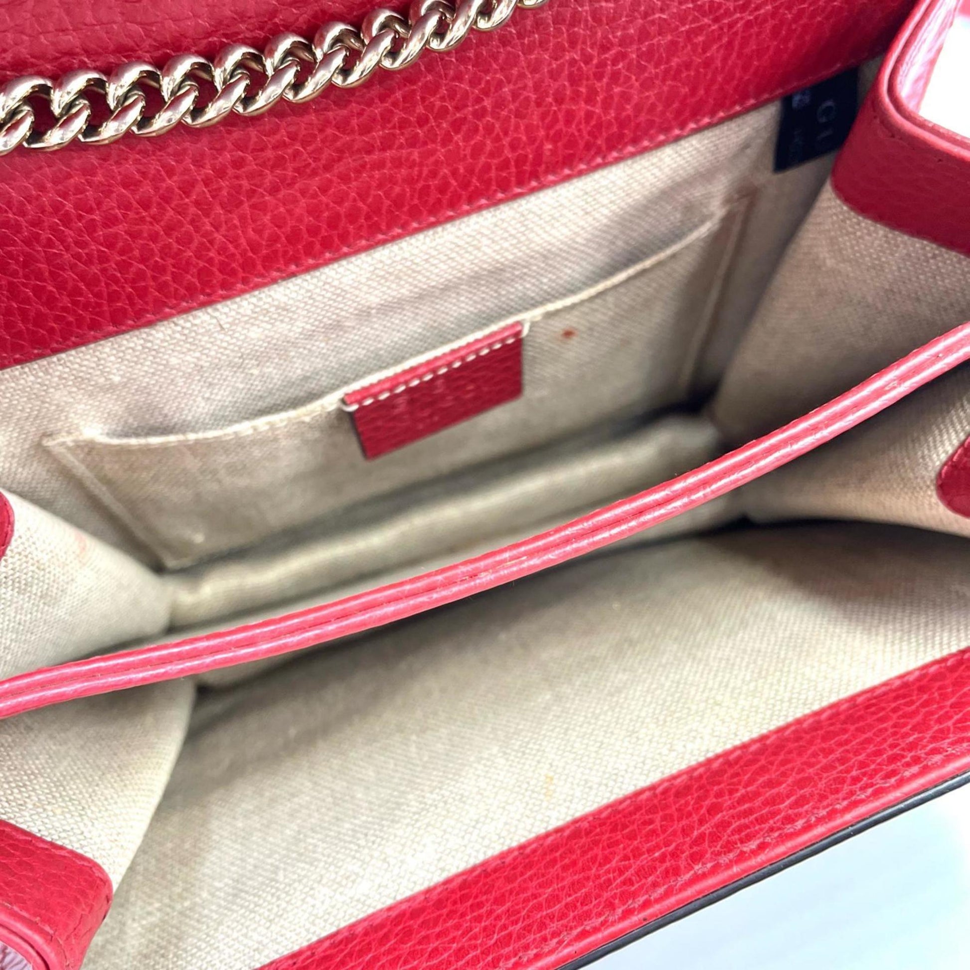 Gucci Red Color Leather Shoulder Bag
