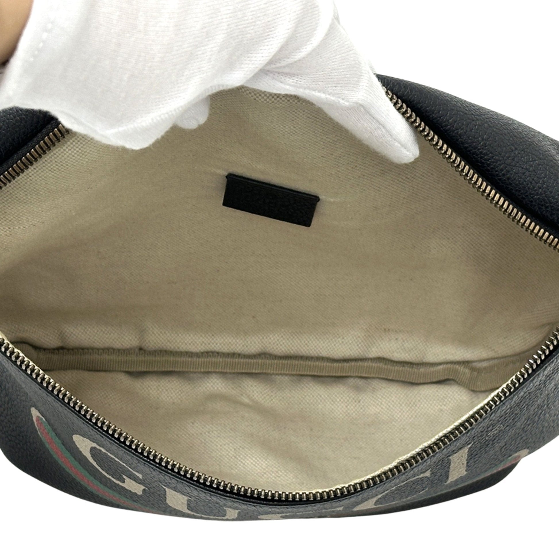 Gucci Black Leather Fanny Pack Sling Bag